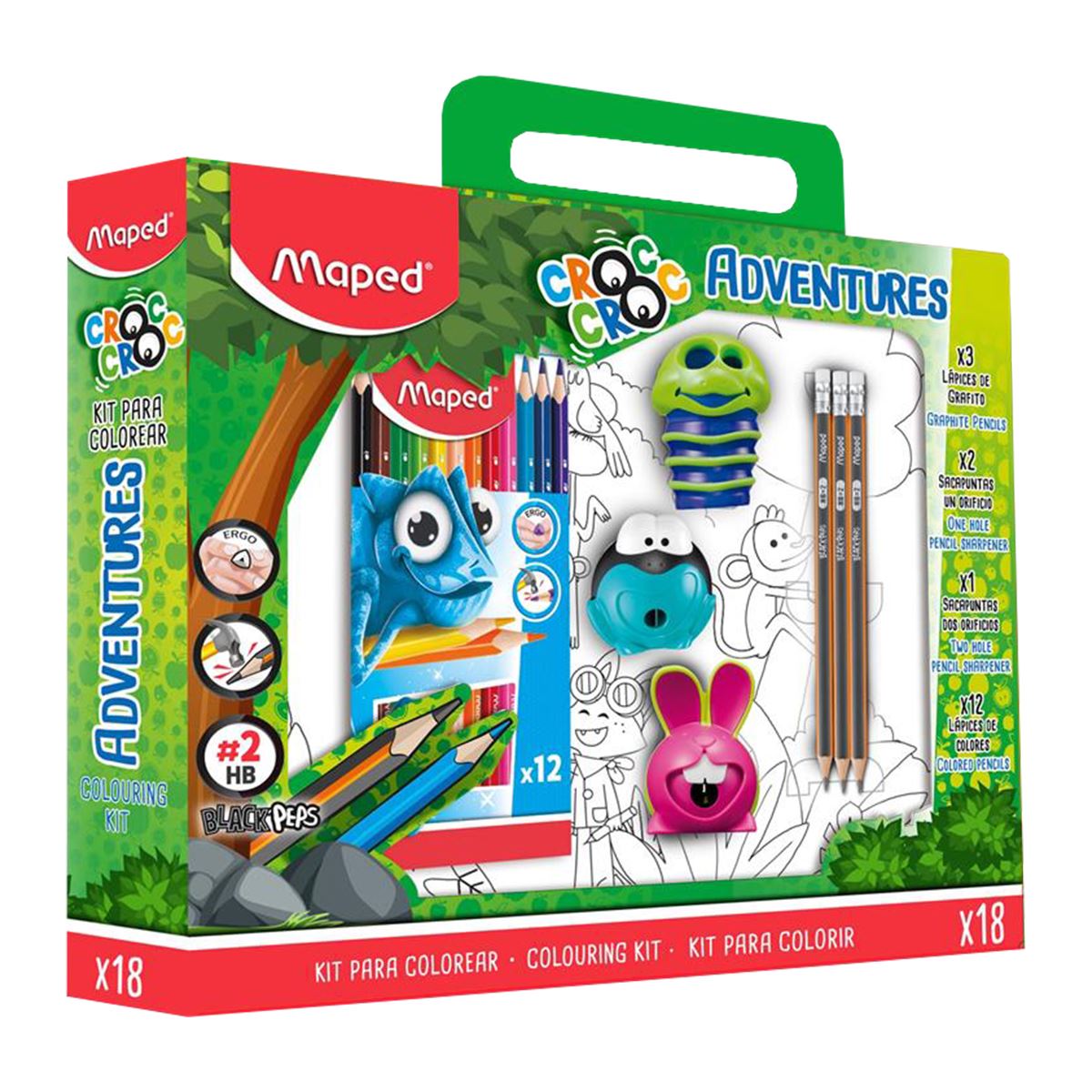 Set Sacapuntas Colección Maped Croc Croc