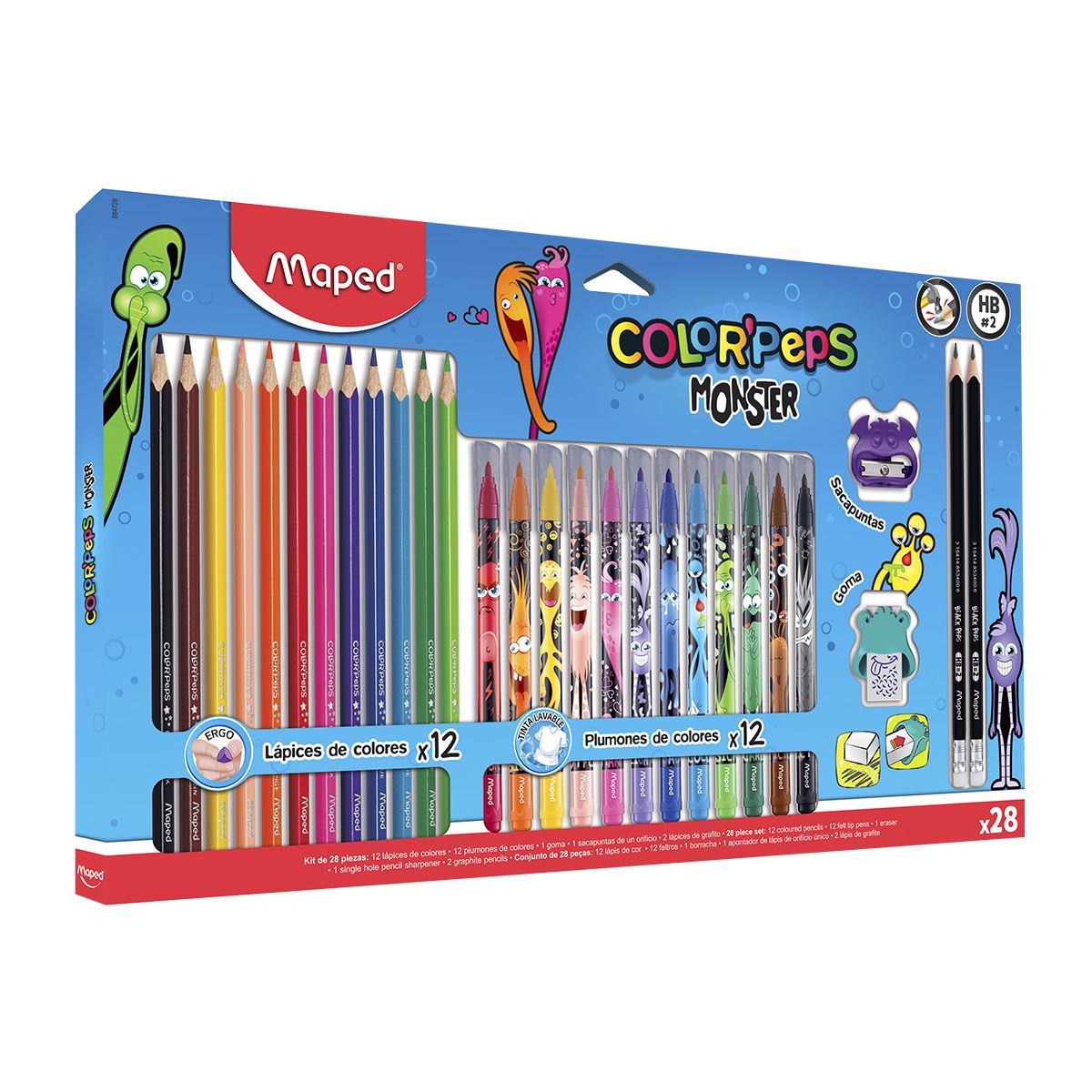 Set de Coloreo Maped Monster 28 Piezas