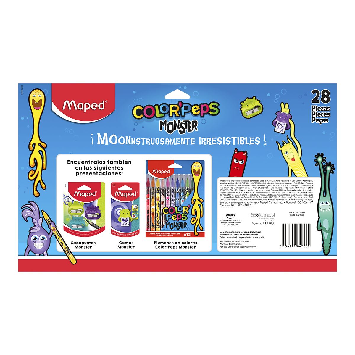 Set de Coloreo Maped Monster 28 Piezas