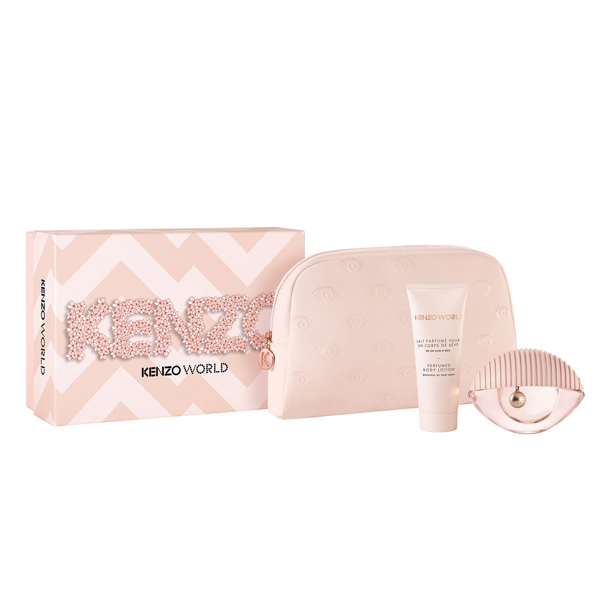 Set para Dama Kenzo World Eau De Toilette 75ml Pouch crema perfumada 75ml. kenzo