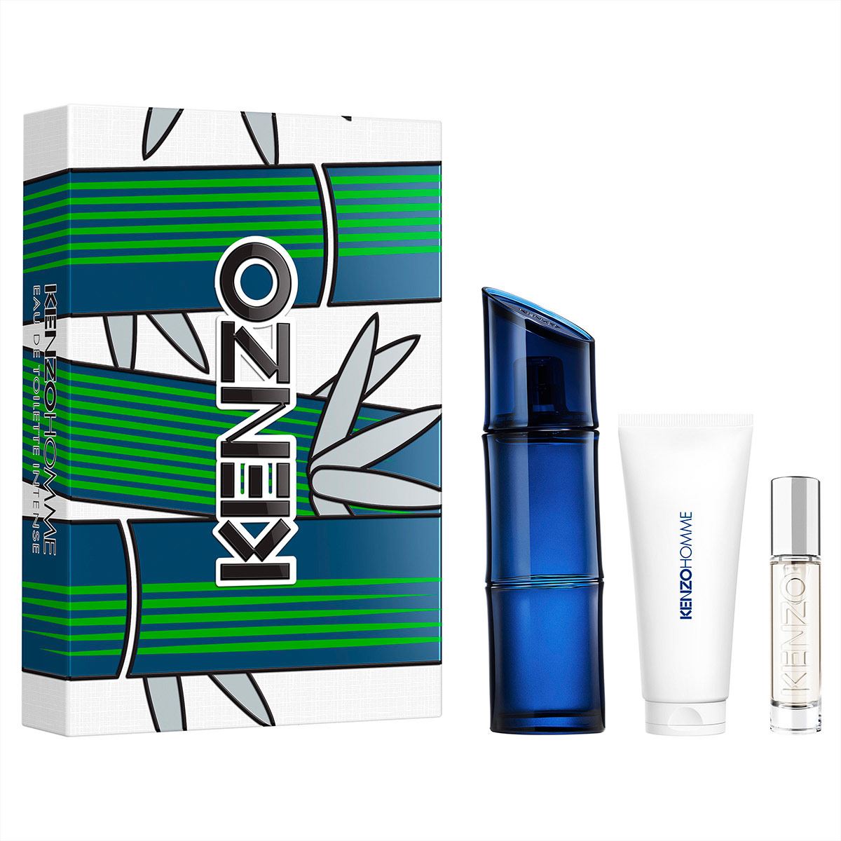 Set de Fragancia para Hombre Kenzo Homme Eau de Toilette Intense 110ml + Perfumero de Viaje 10ml + Gel de Ducha 75ml