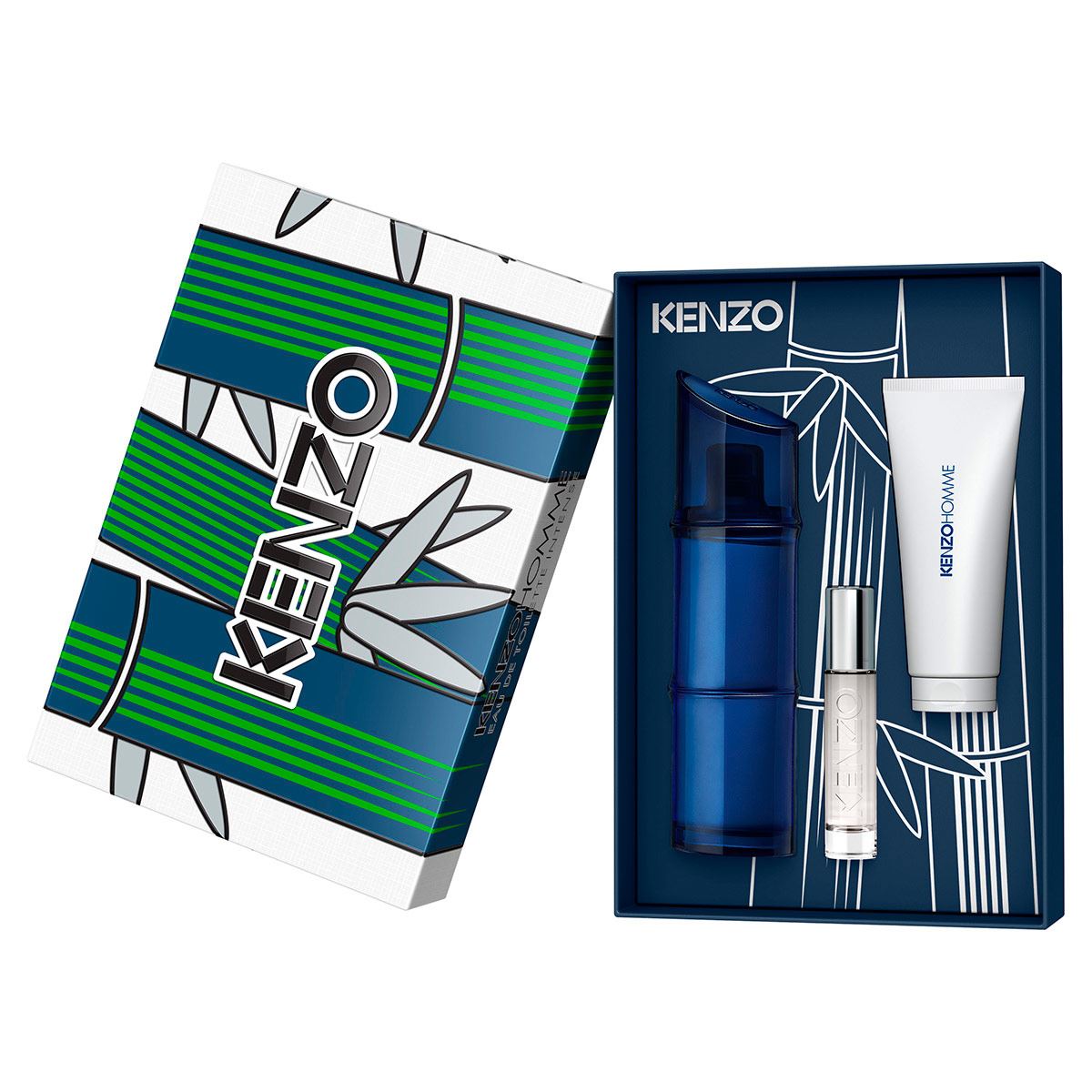 Set de Fragancia para Hombre Kenzo Homme Eau de Toilette Intense 110ml + Perfumero de Viaje 10ml + Gel de Ducha 75ml