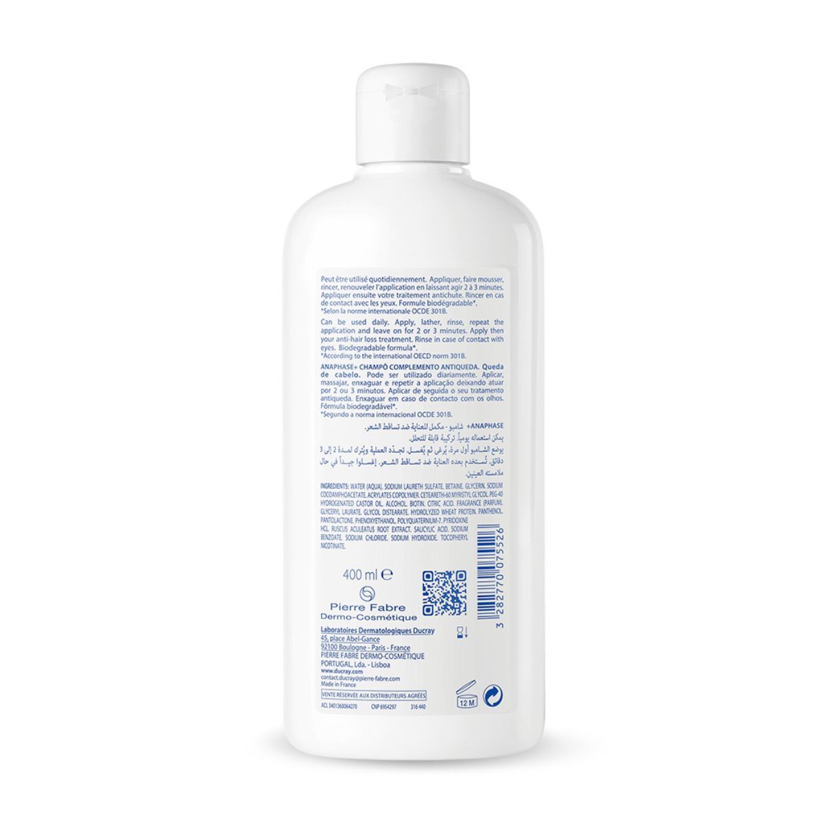Ducray Anaphase Shampoo Anticaída y Antiafinamiento 400ml