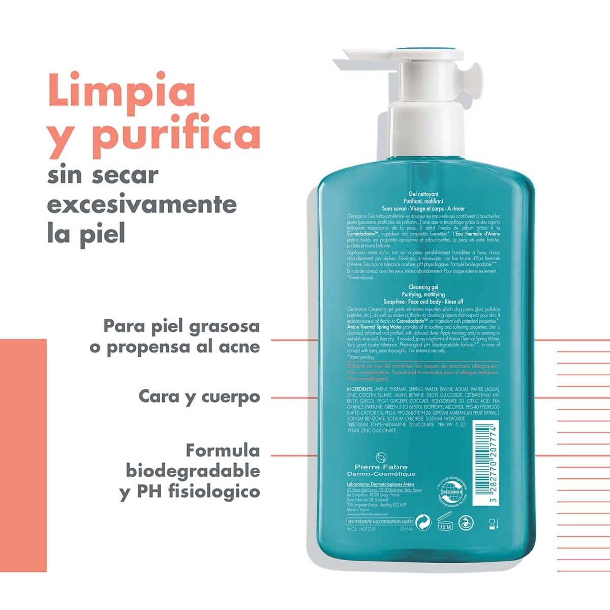 Avène Cleanance Gel Limpiador Piel Grasa 400ml