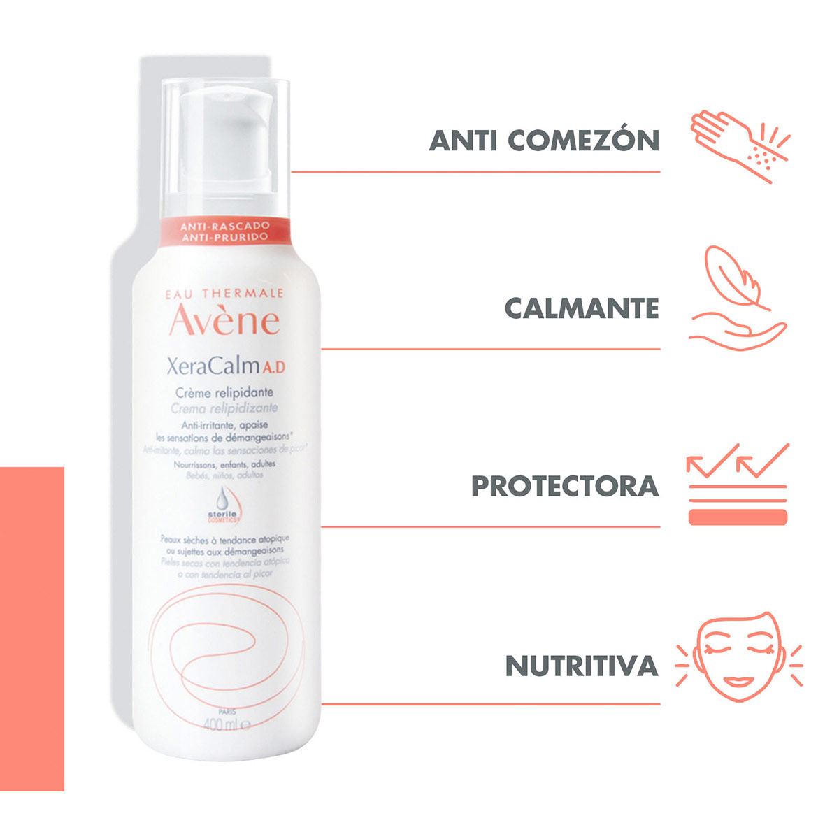Avène Xeracalm A.D Crema Relipidizante Piel Seca 400ml
