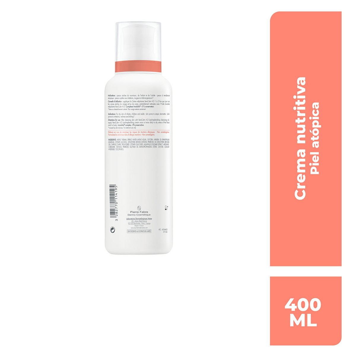 Avène Xeracalm A.D Crema Relipidizante Piel Seca 400ml
