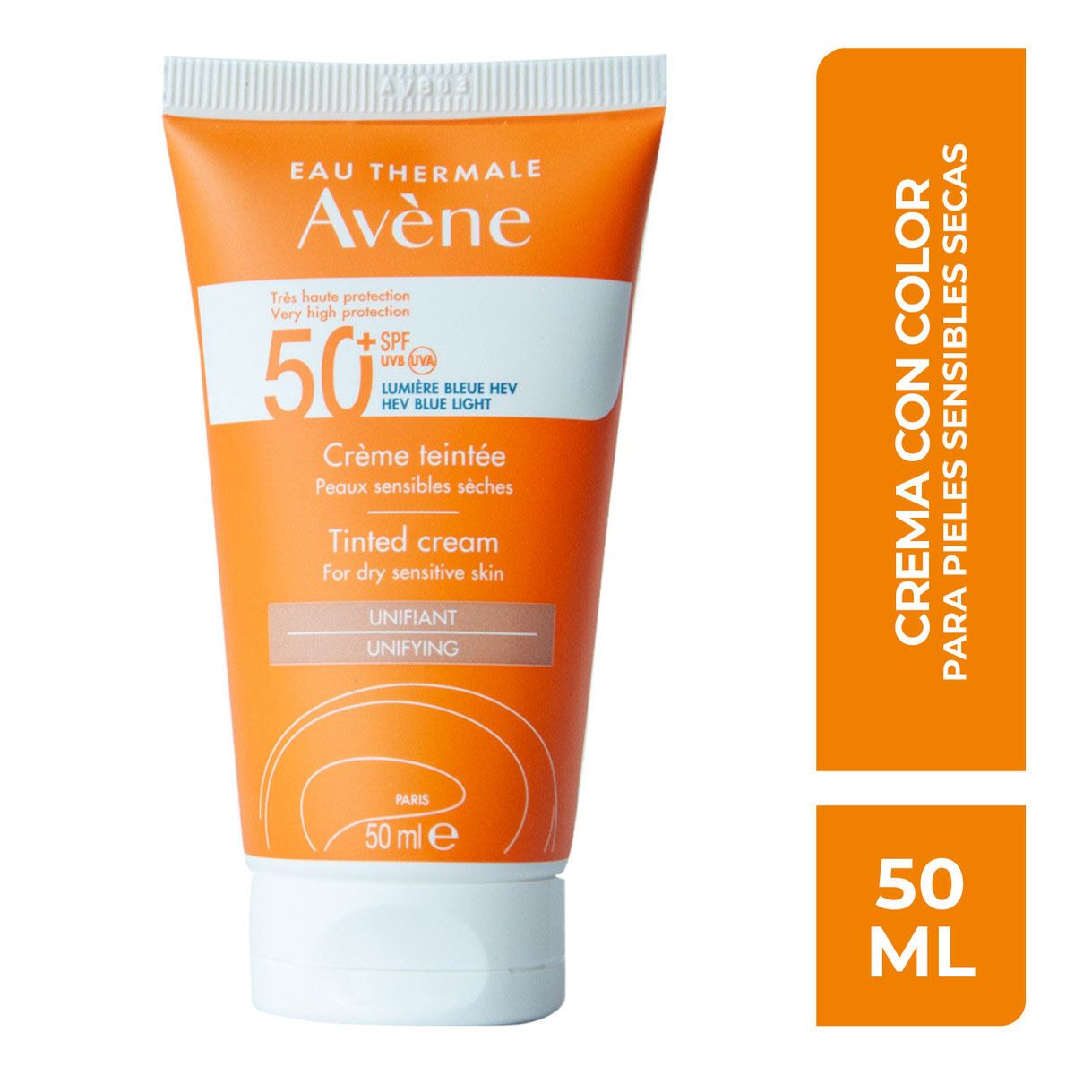 Protector solar facial con color SPF50+ Avène 50 ml