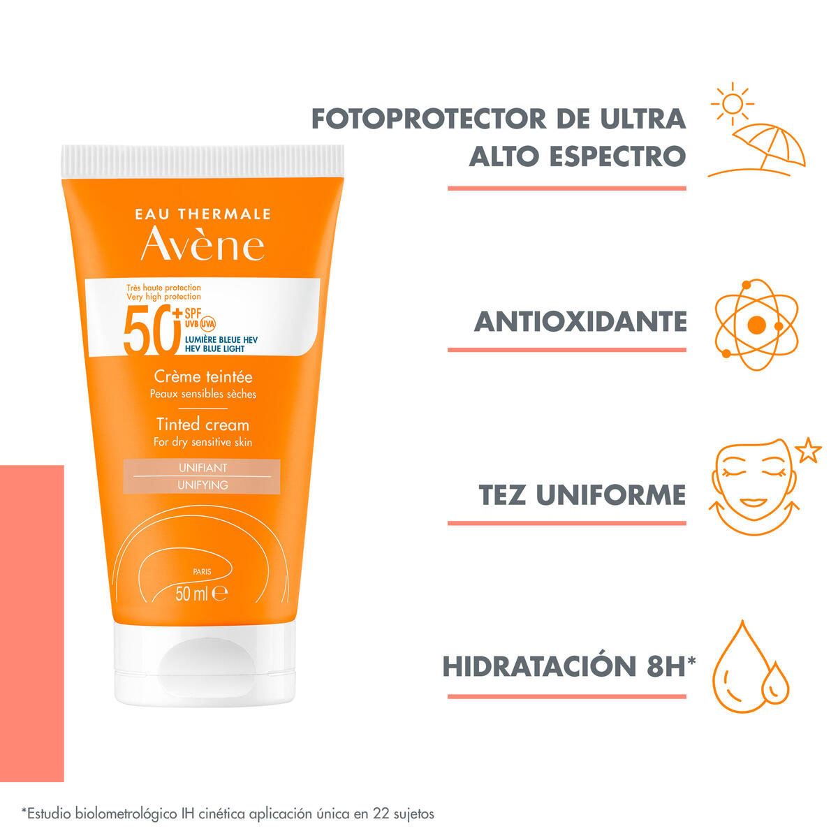 Avène Crema con Protector Solar FPS50+ con Color 50ml