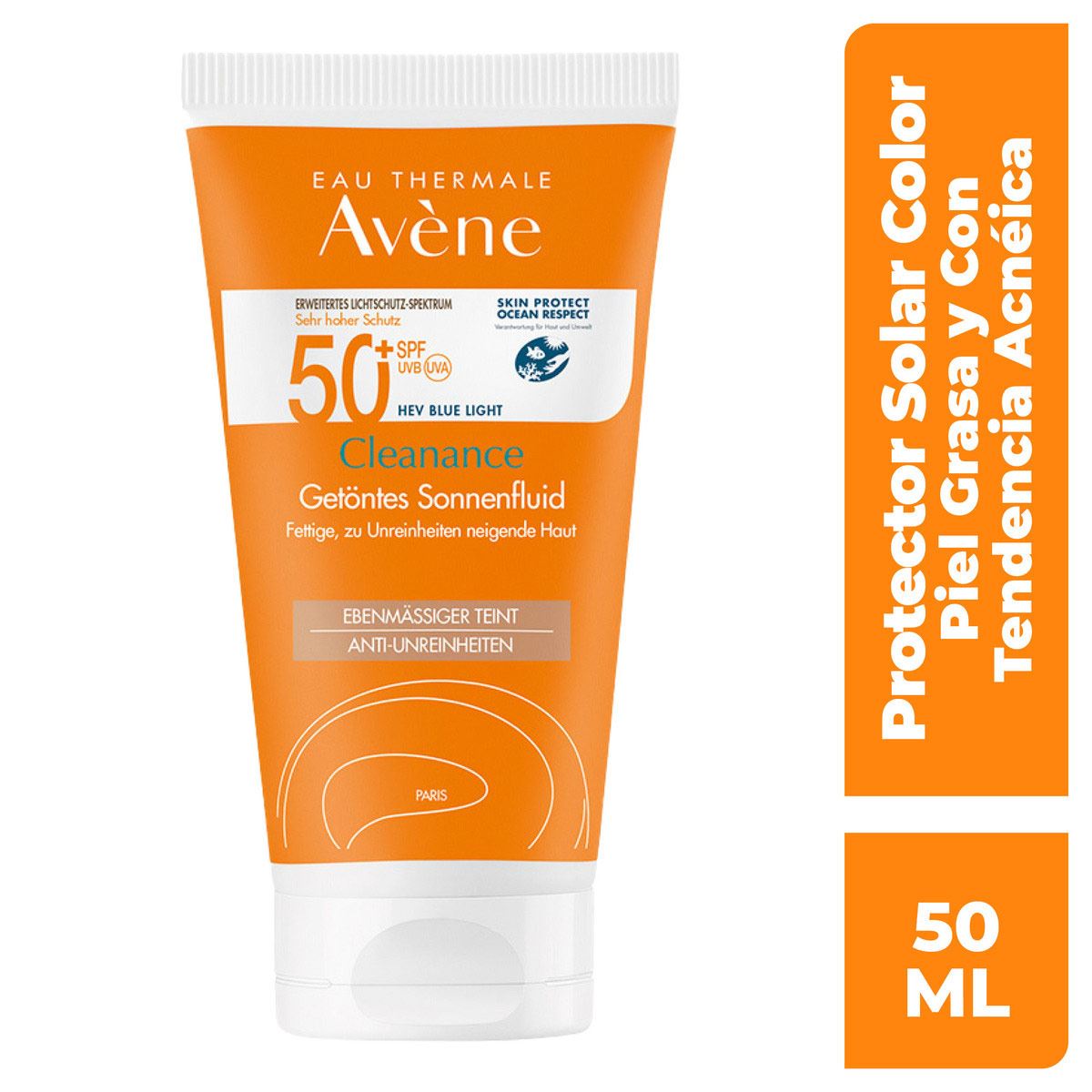 Avène Cleanance Protector Solar FPS 50+ con Color 50ml
