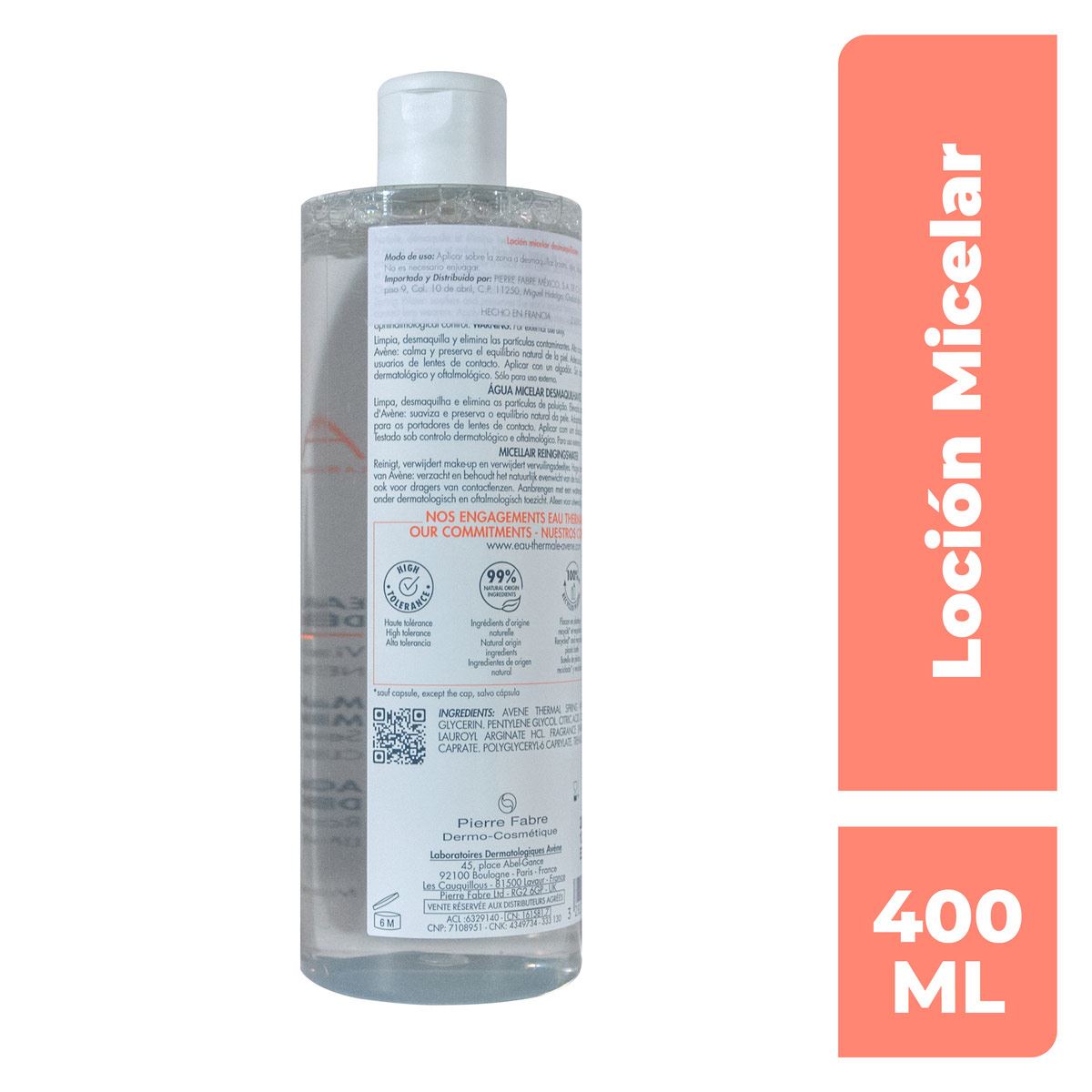 Avène Desmaquillante Agua Micelar Piel Sensible 400ml