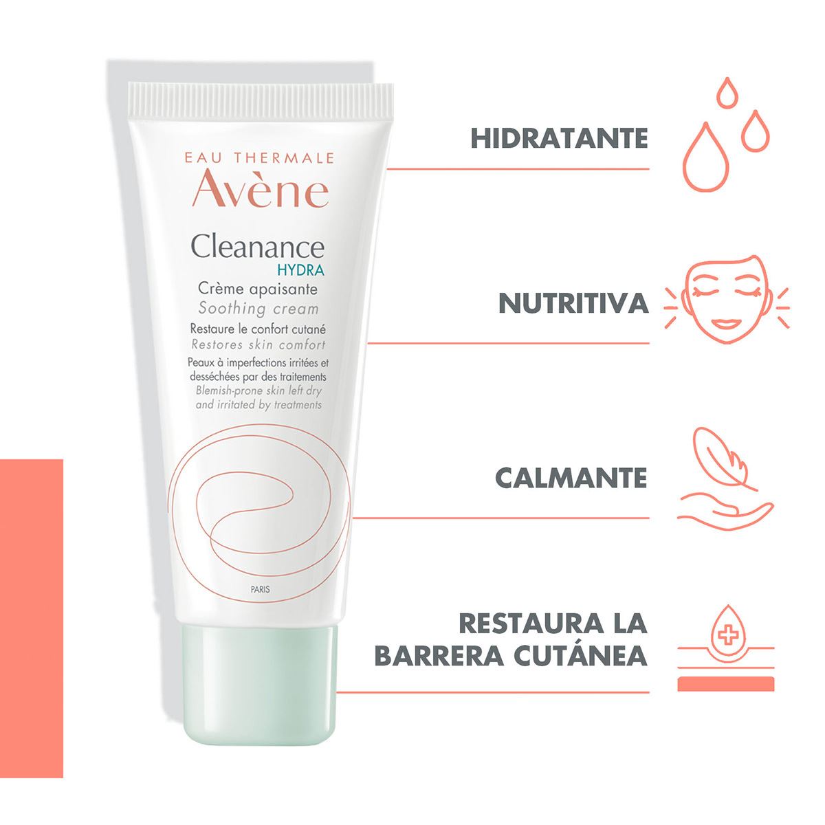 Avène Cleanance Hydra Crema Hidratante Facial Calmante 40ml