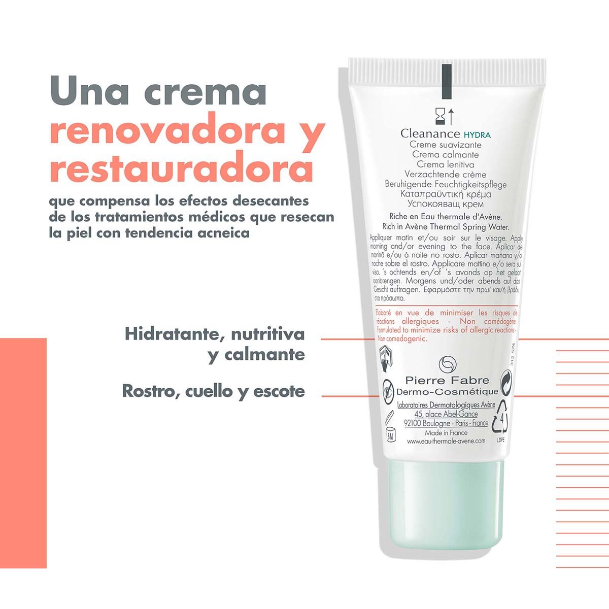 Avène Cleanance Hydra Crema Hidratante Facial Calmante 40ml