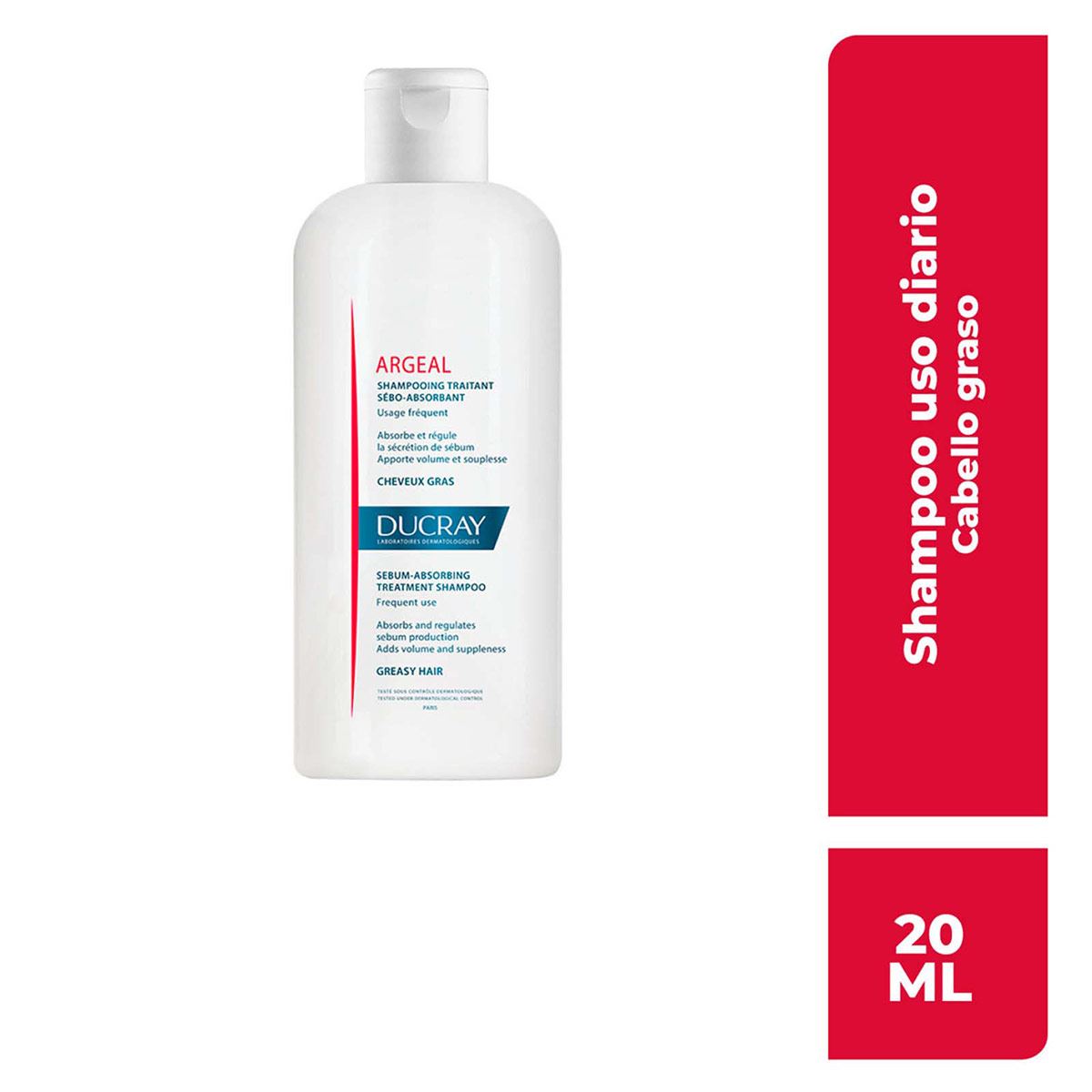 Shampoo Argeal SeboAbsorbente para Cabello Graso Ducray