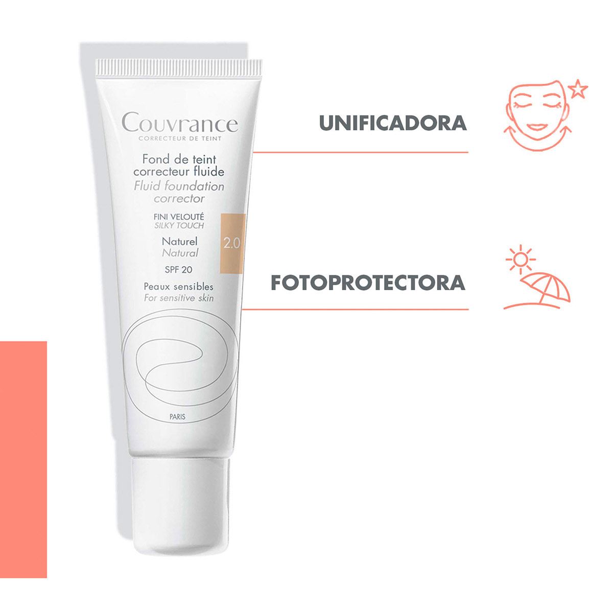 Maquillaje Facial Corrector Líquido Miel Avène Couvrance