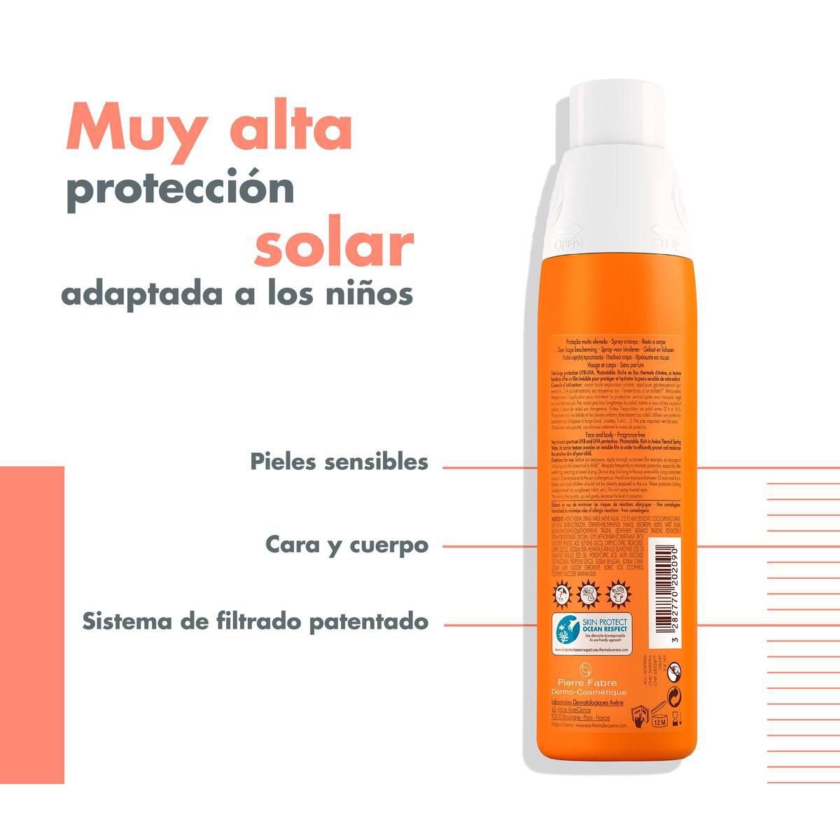 Avène Protector Solar FPS 50+ en Spray para Niños 200ml