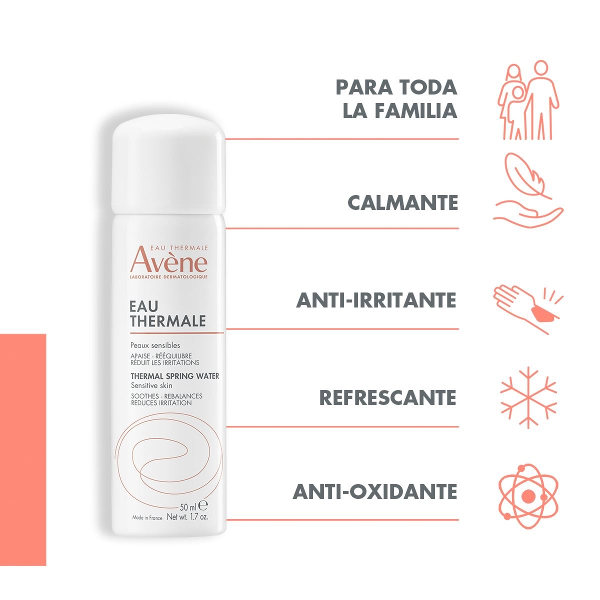 Avène Agua Termal Facial y Corporal en Spray 50ml