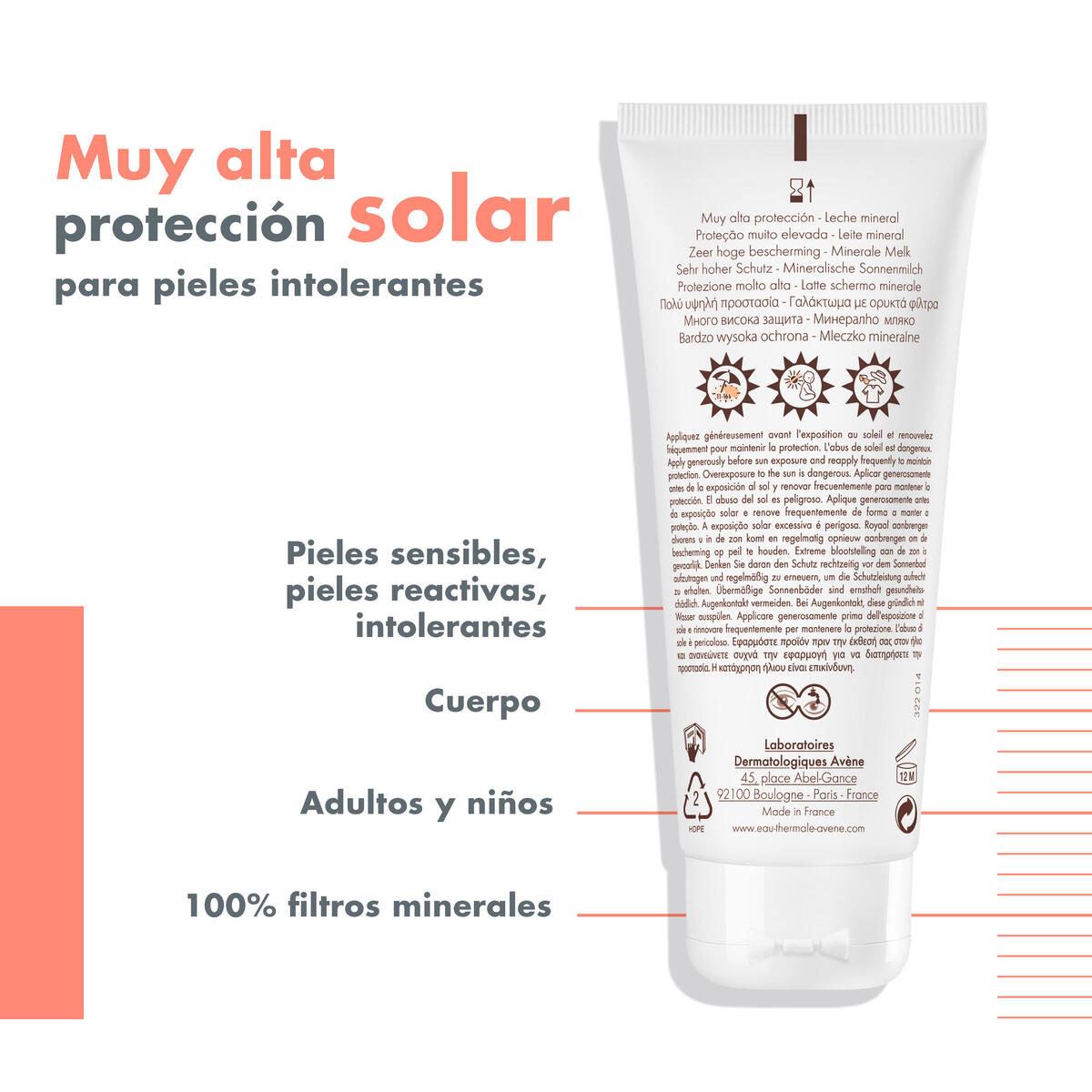 Avène Loción Mineral con Protector Solar FPS 50+ 100ml