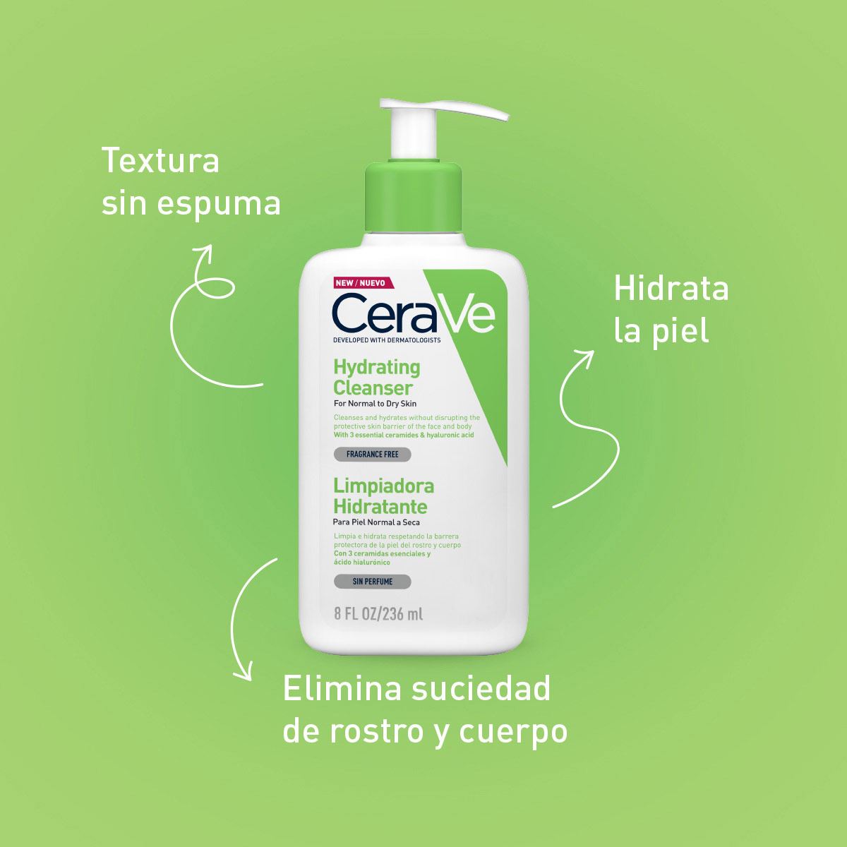 Cerave Limpiadora Hidratante 8 oz / 236 ml