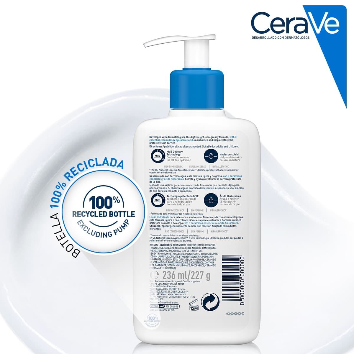 Loción Hidratante con Ácido Hialurónico para Piel Seca CeraVe