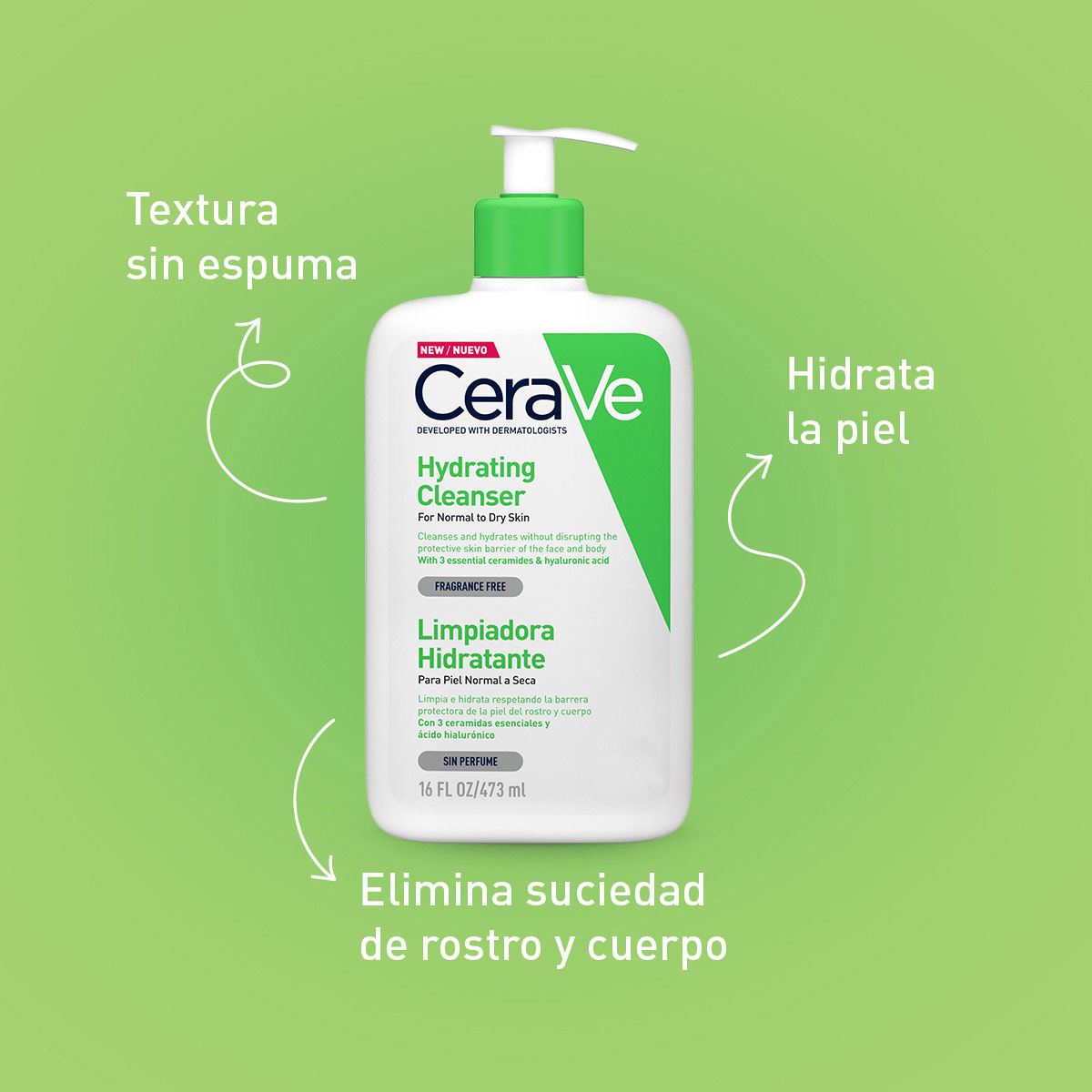 Cerave Limpiadora Hidratante 16 oz / 473 ml