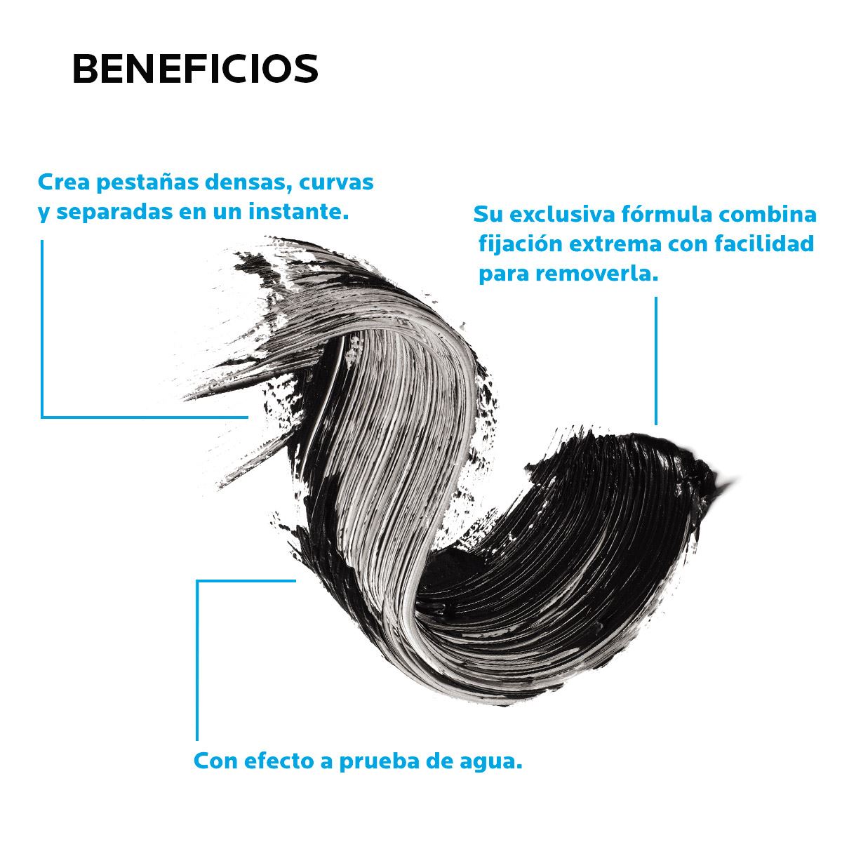 Mascara de Pestañas Contra Agua Toleriane Mascara Waterproof a Prueba de Alergias