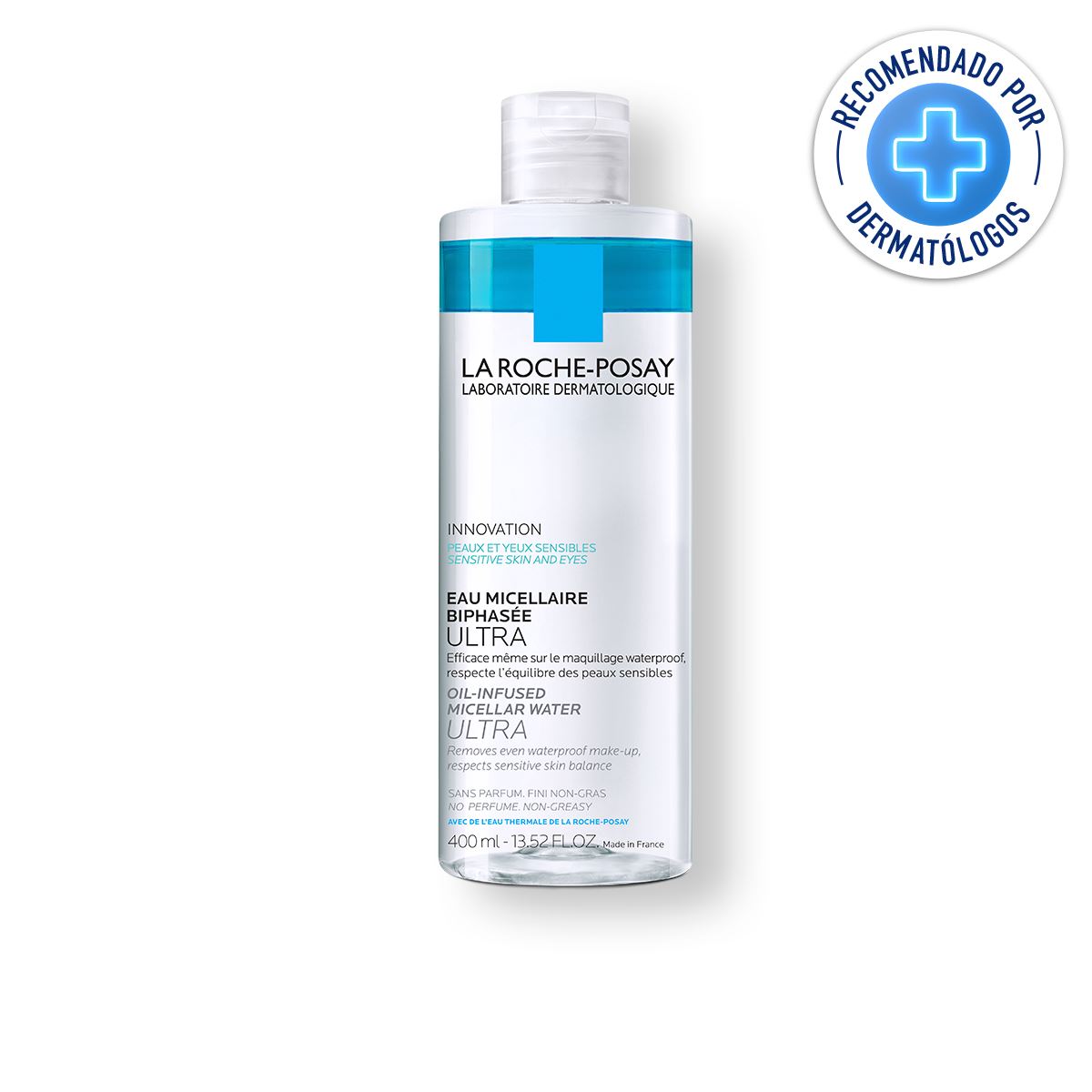 Agua Micelar en Aceite La Roche Posay Bifásica Ultra remueve maquillaje a prueba de agua 400ml