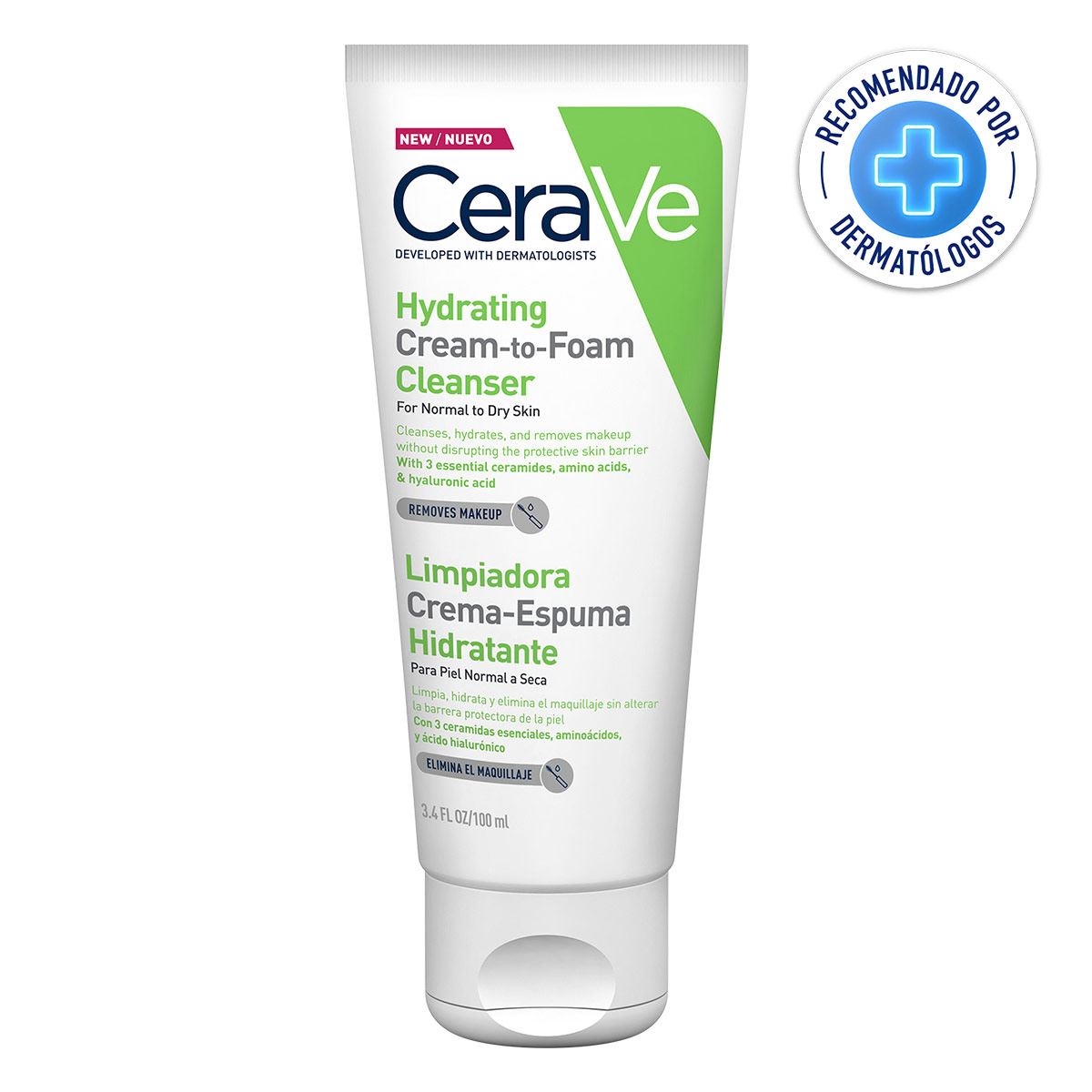 CeraVe Limpiadora Crema-Espuma Hidratante 100ml Para Rostro