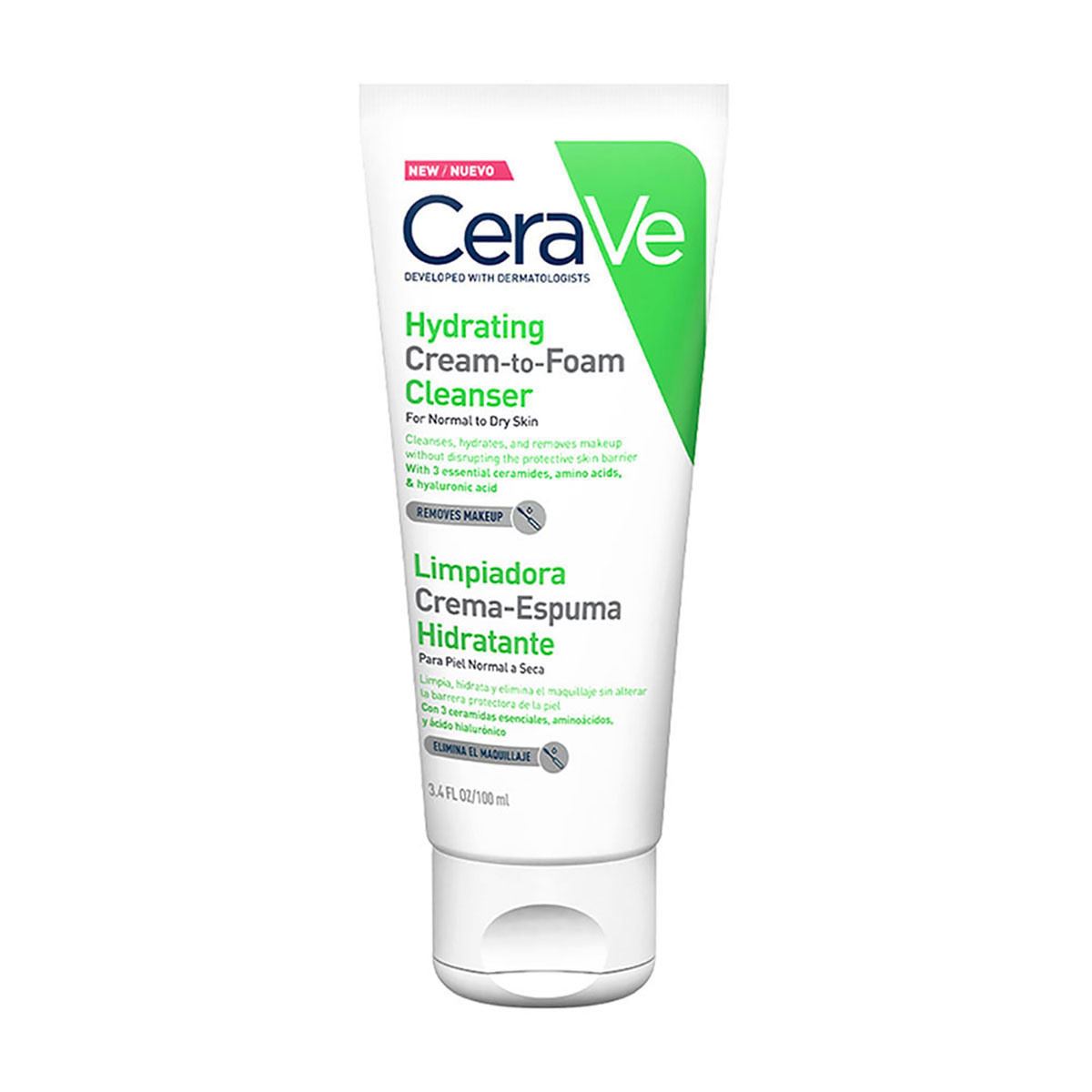 CeraVe Limpiadora Crema-Espuma Hidratante 100ml Para Rostro