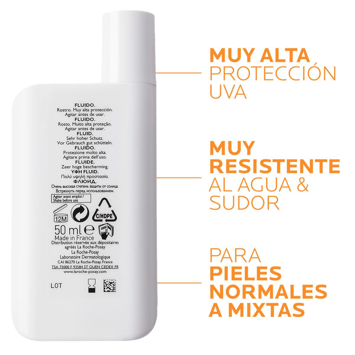 Anthelios Fluido Invisible Fps 50+  50ml La Roche- Posay Rostro