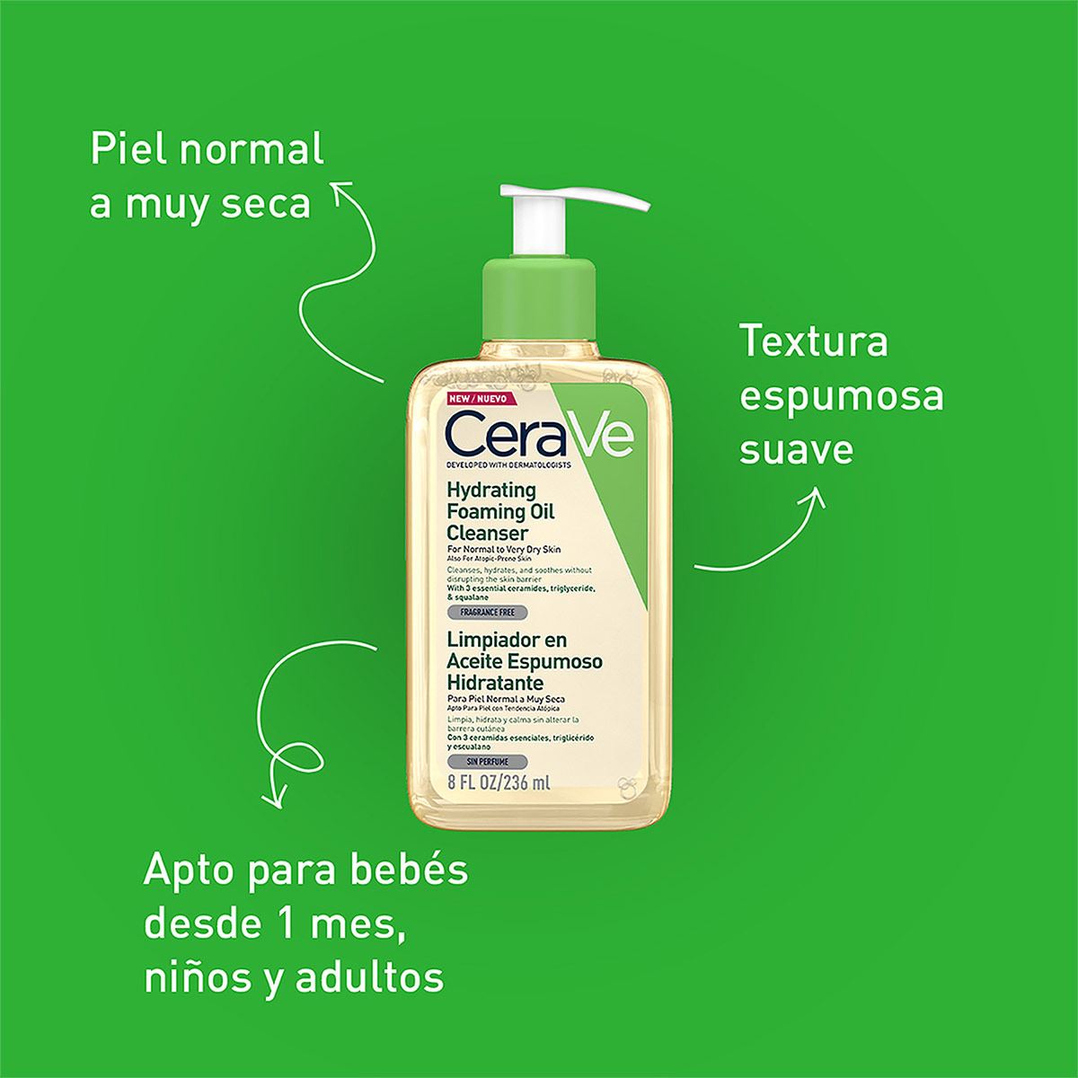Cerave limpiador en aceite de ducha 236ml