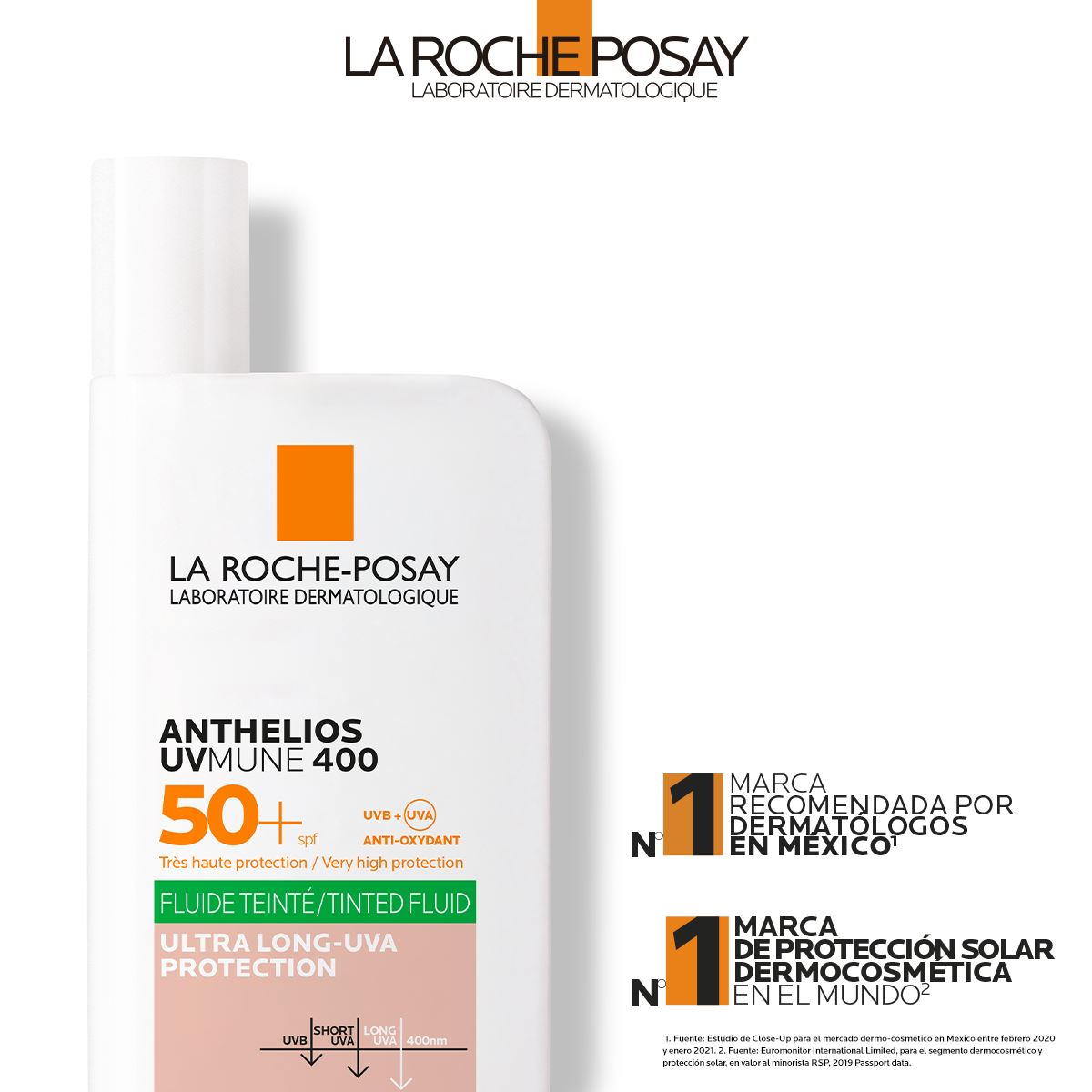 Anthelios UV MUNE 400 Oil Control Fluido FPS 50+ con Color 50ml