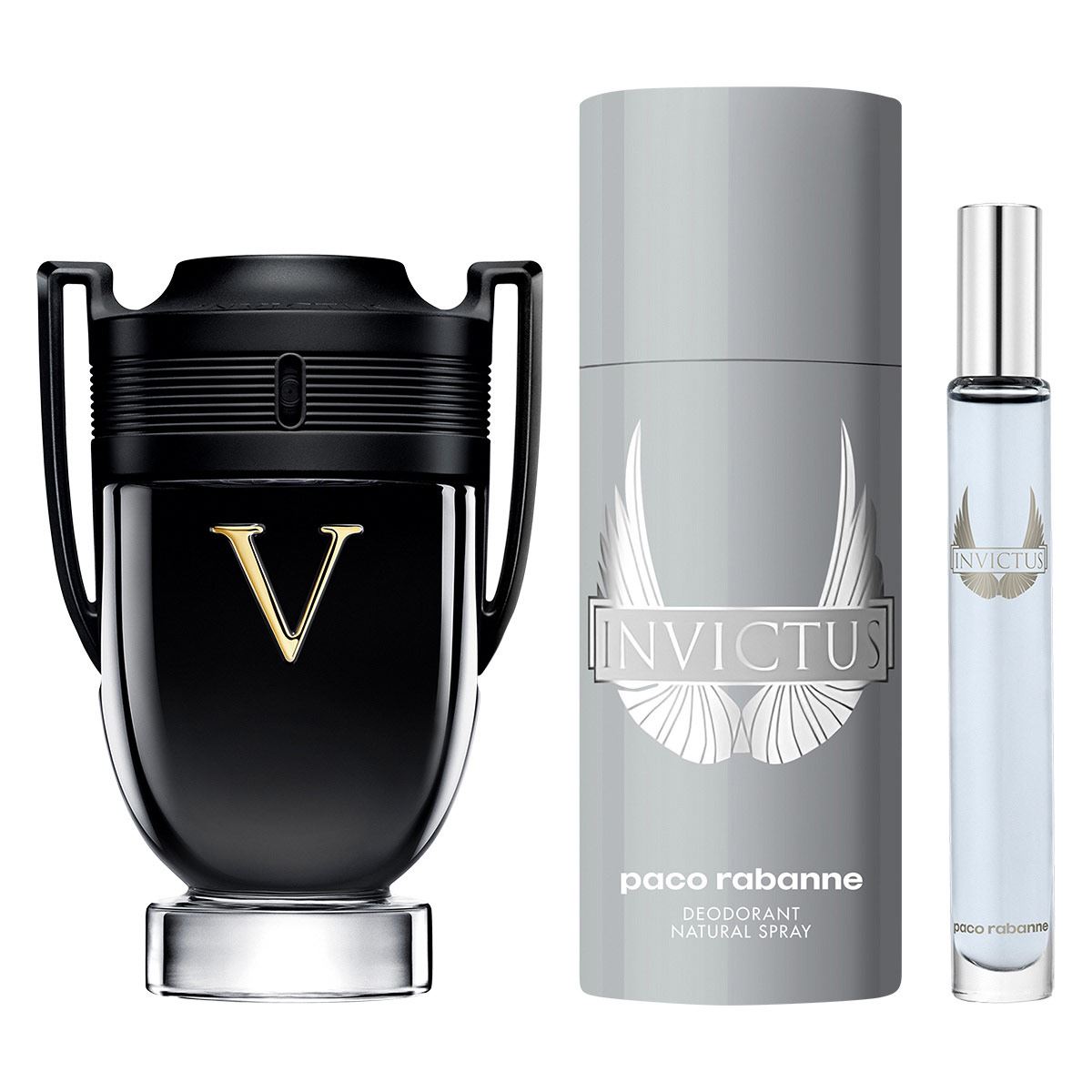 Paco Rabanne Invictus Victory Set Para Caballero Perfume EDP 100ML + Desodorante 150ML + Perfume de Bolsillo 10ML