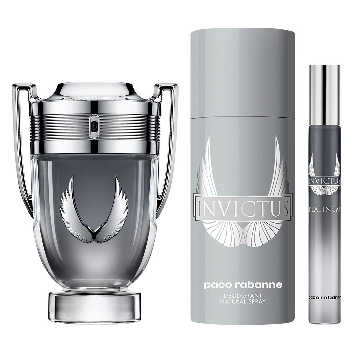 Paco Rabanne Invictus Platinum Set Para Caballero Perfume EDP 100ml + Desodorante 150ml + Perfume de
