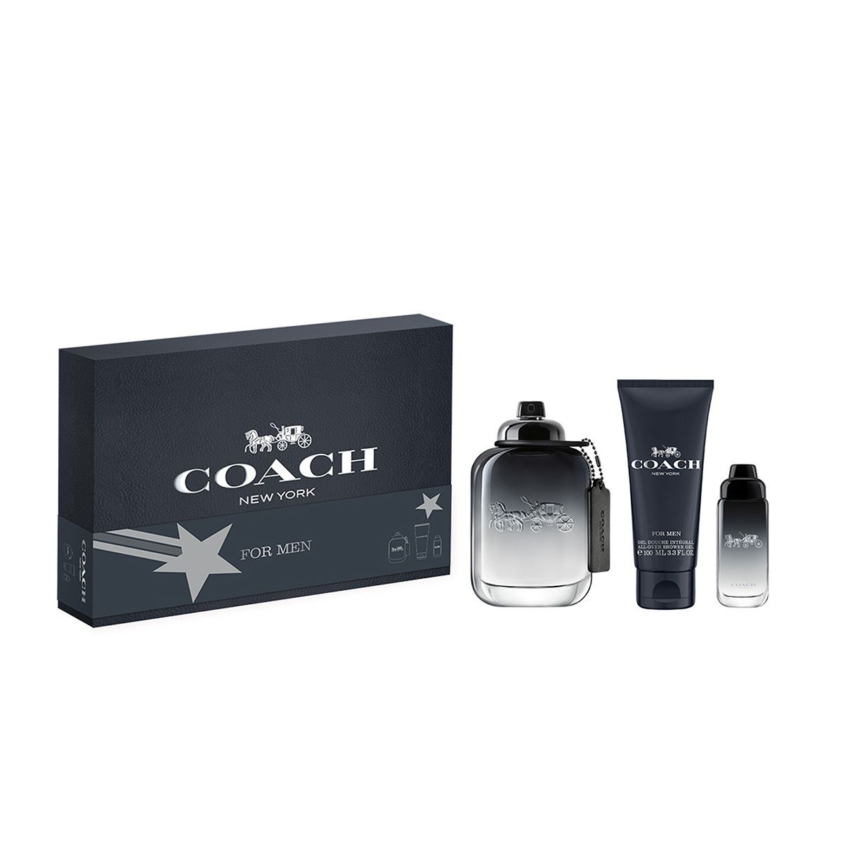 Estuche para Hombre Coach Men EDT 100ml, Shower Gel 100ml, EDT 15ml