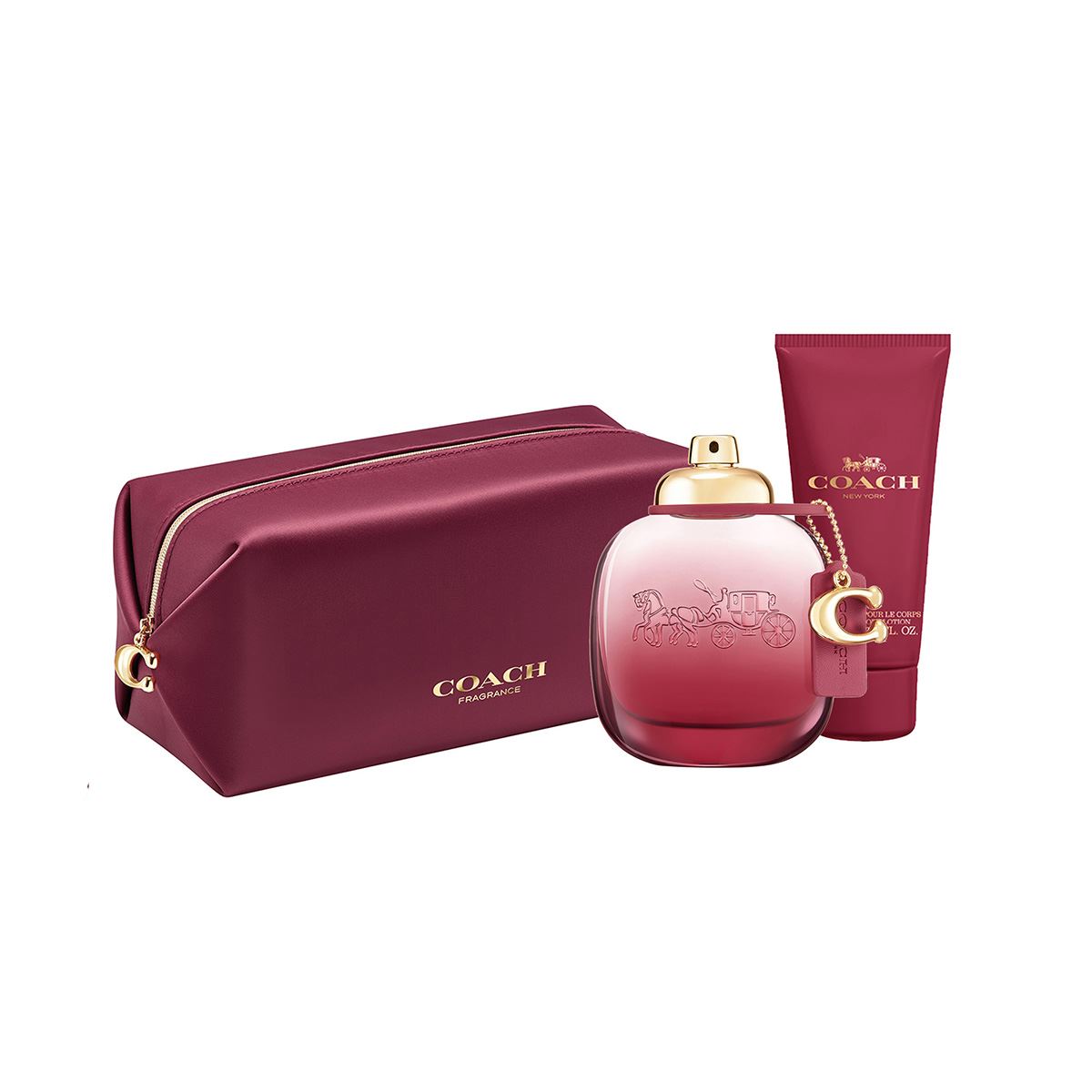 Estuche para Mujer Coach Wild Rose EDP 90ml, Body Lotion 100ml, Toiletry Pouch