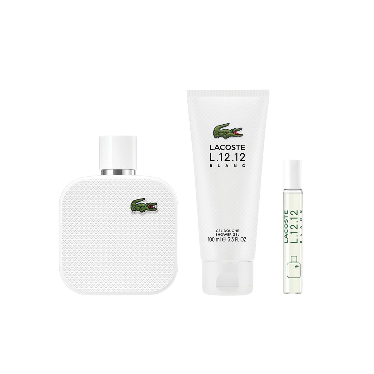 Estuche para Hombre Lacoste L1212 Blanc EDT 100ml + Shower Gel 100ml + Travel Spray 7.5ml
