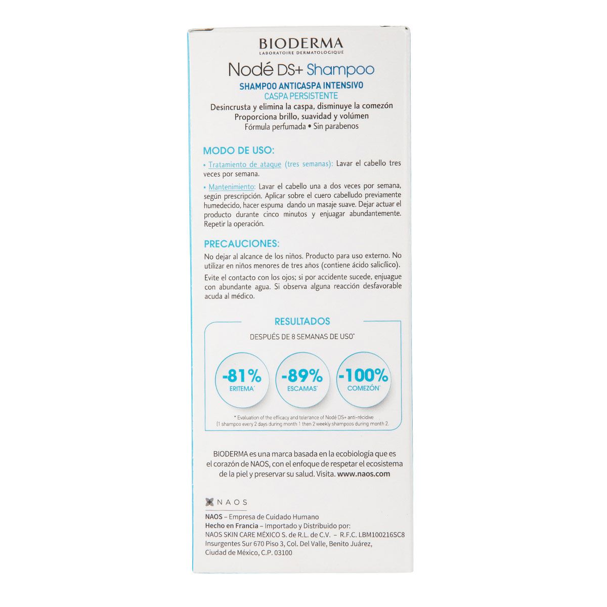 Bioderma Nodé DS+ Shampoo, Elimina la Caspa y el Prurito, 125 ml