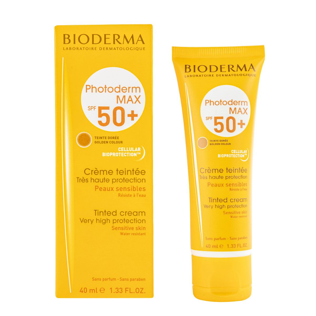 Bioderma Photoderm Max Crema Protector Solar SPF50+ Tono Dorado para piel seca, 40 ml