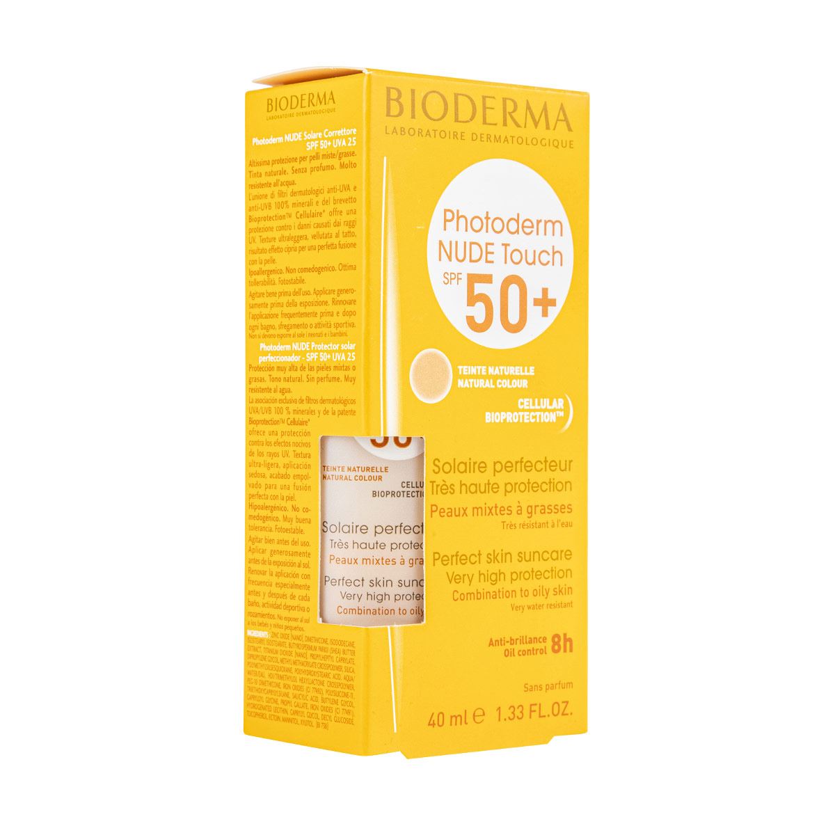 Bioderma Photoderm NUDE Touch SPF 50+ efecto piel Natural, 40 ml