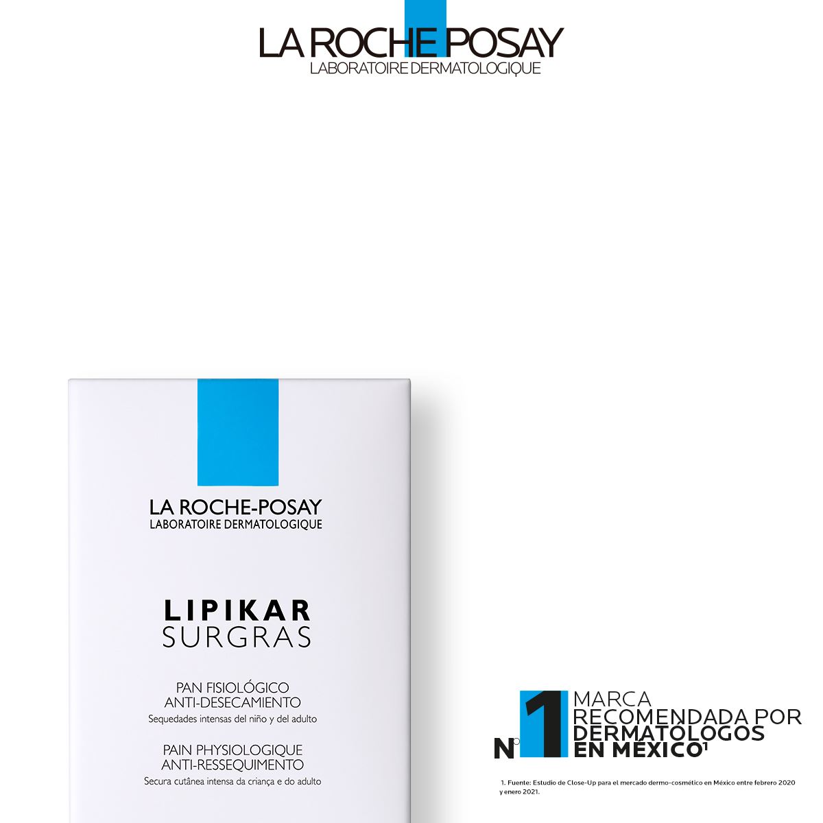 Jabón en barra La Roche Posay Lipikar Surgras para Piel Seca 150g