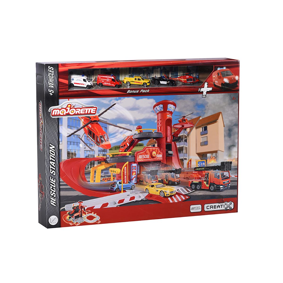 Estación de rescate + 5 vehículos escala 1:64