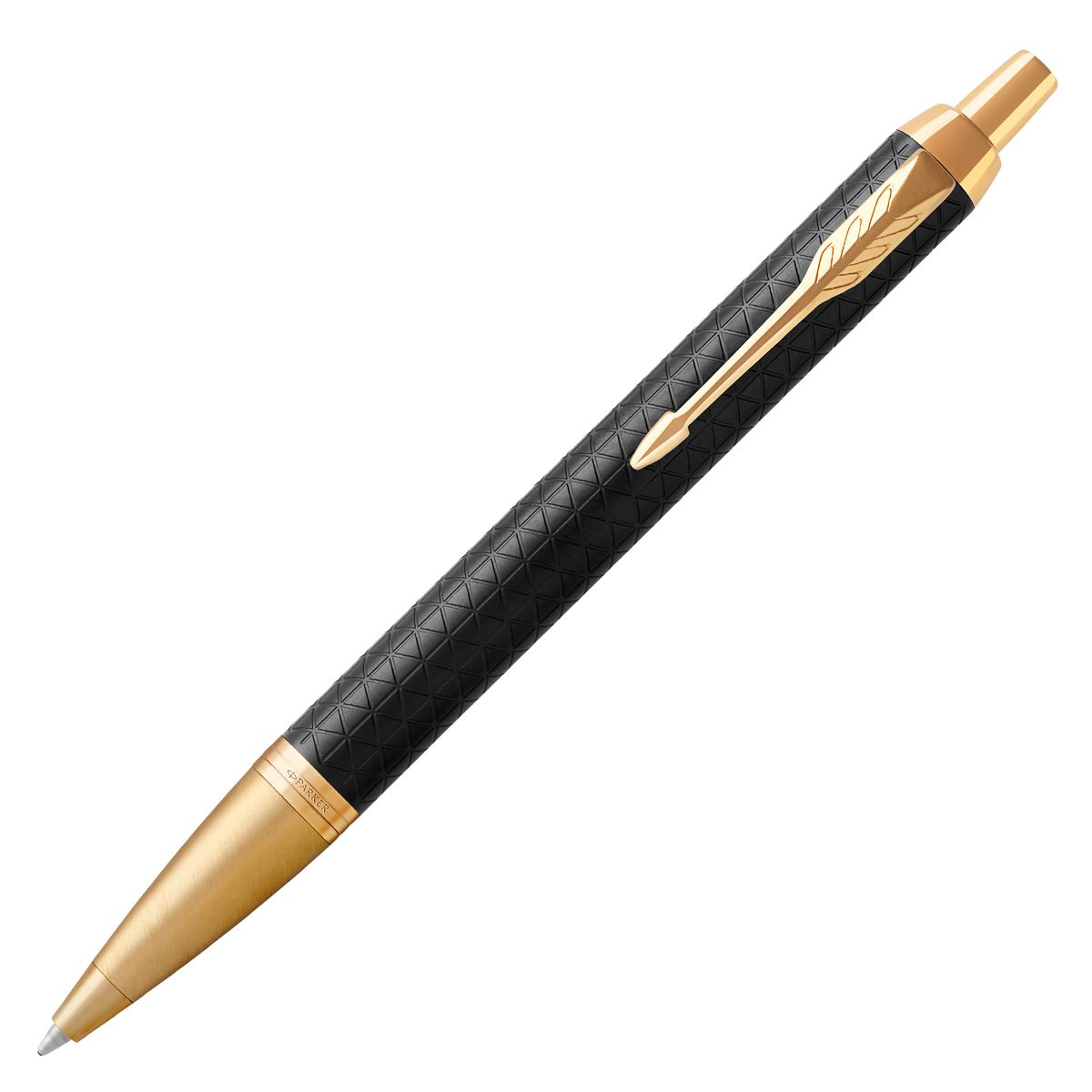 Parker Im Premier Black Golden Trim Ball Point Medium Black Gifting box