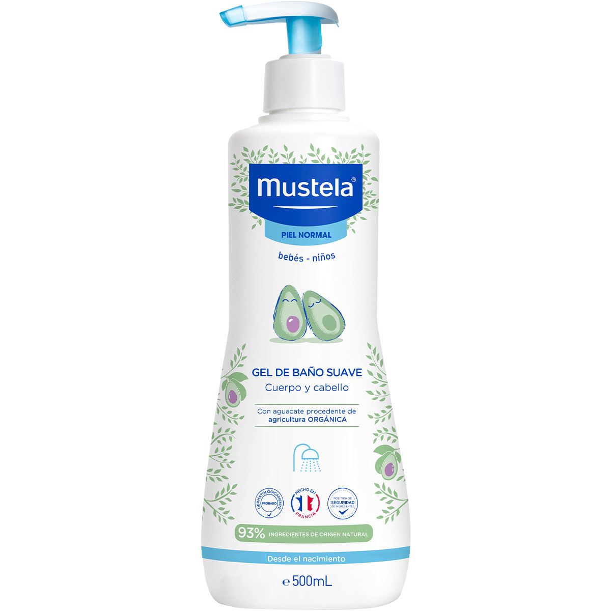 Mustela Gel de Baño Suave para bebés y niños con Piel Normal 500ml