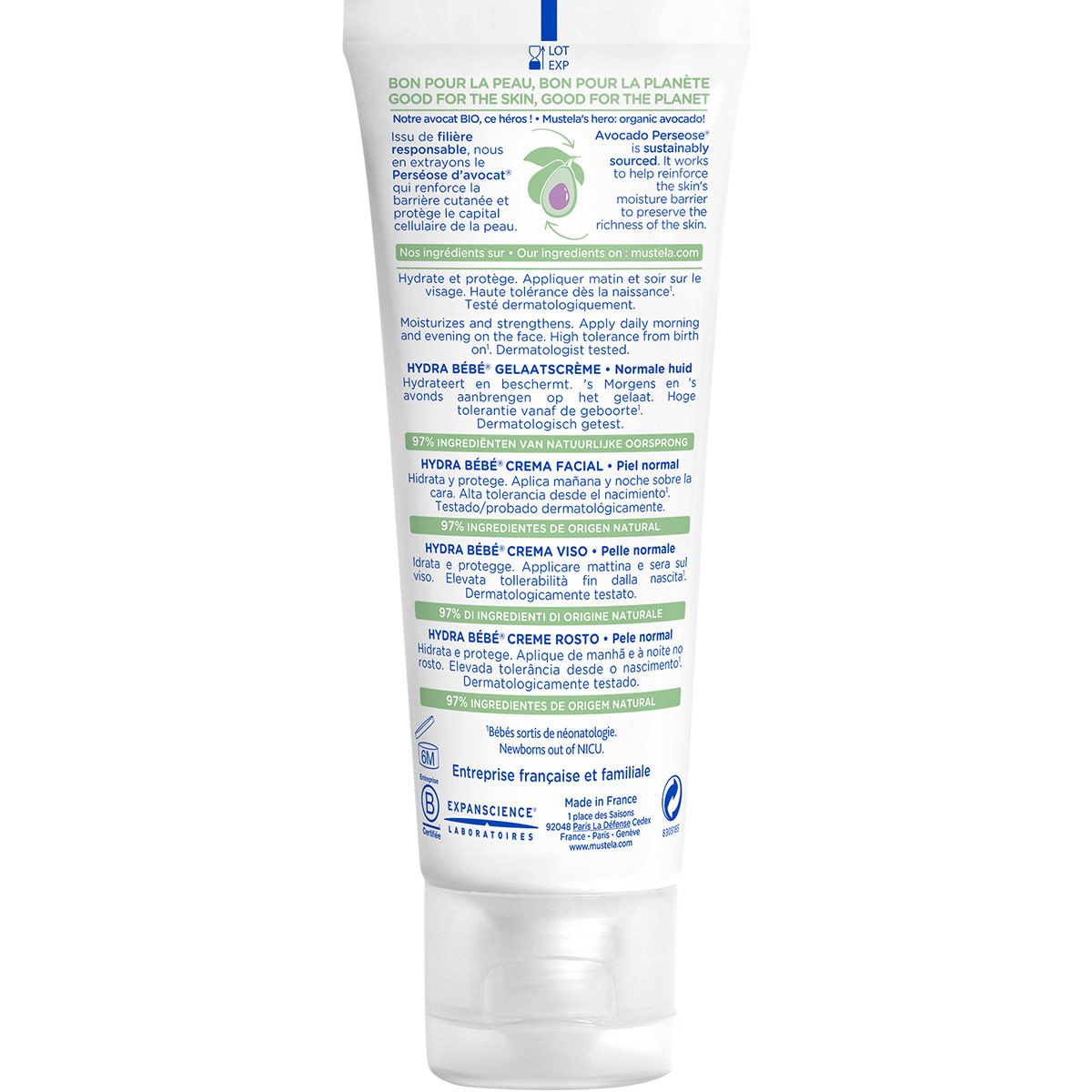 Mustela Hydra Bebé Crema Facial Hidratante para bebés y niños con Piel Normal 40ml