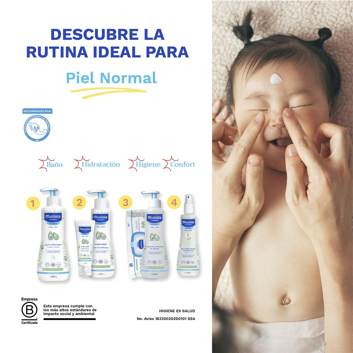 Mustela Hydra Bebé Crema Facial Hidratante para bebés y niños con Piel Normal 40ml