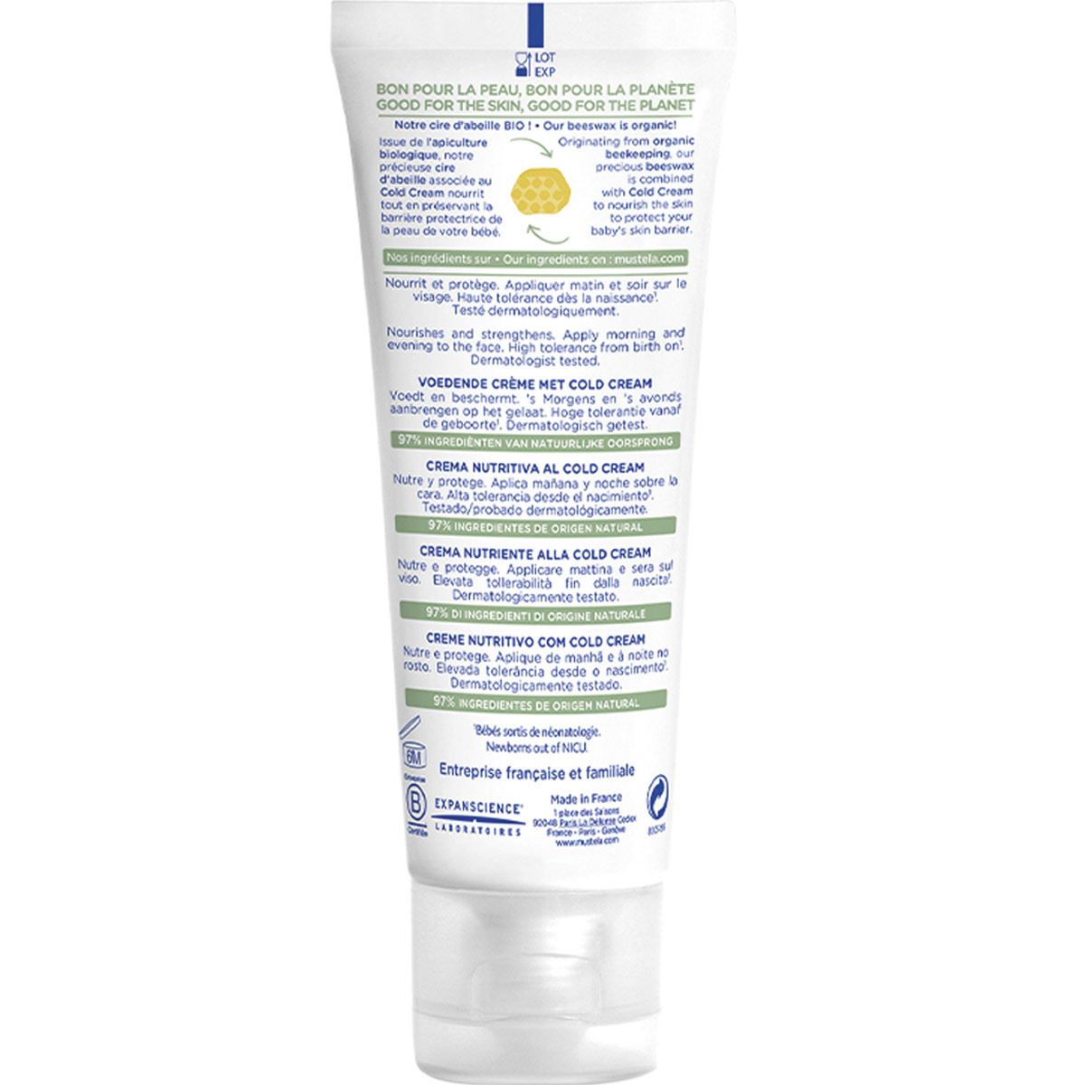 Mustela Crema Facial Nutritiva con Cold Cream para bebés y niños con Piel Seca 40ml