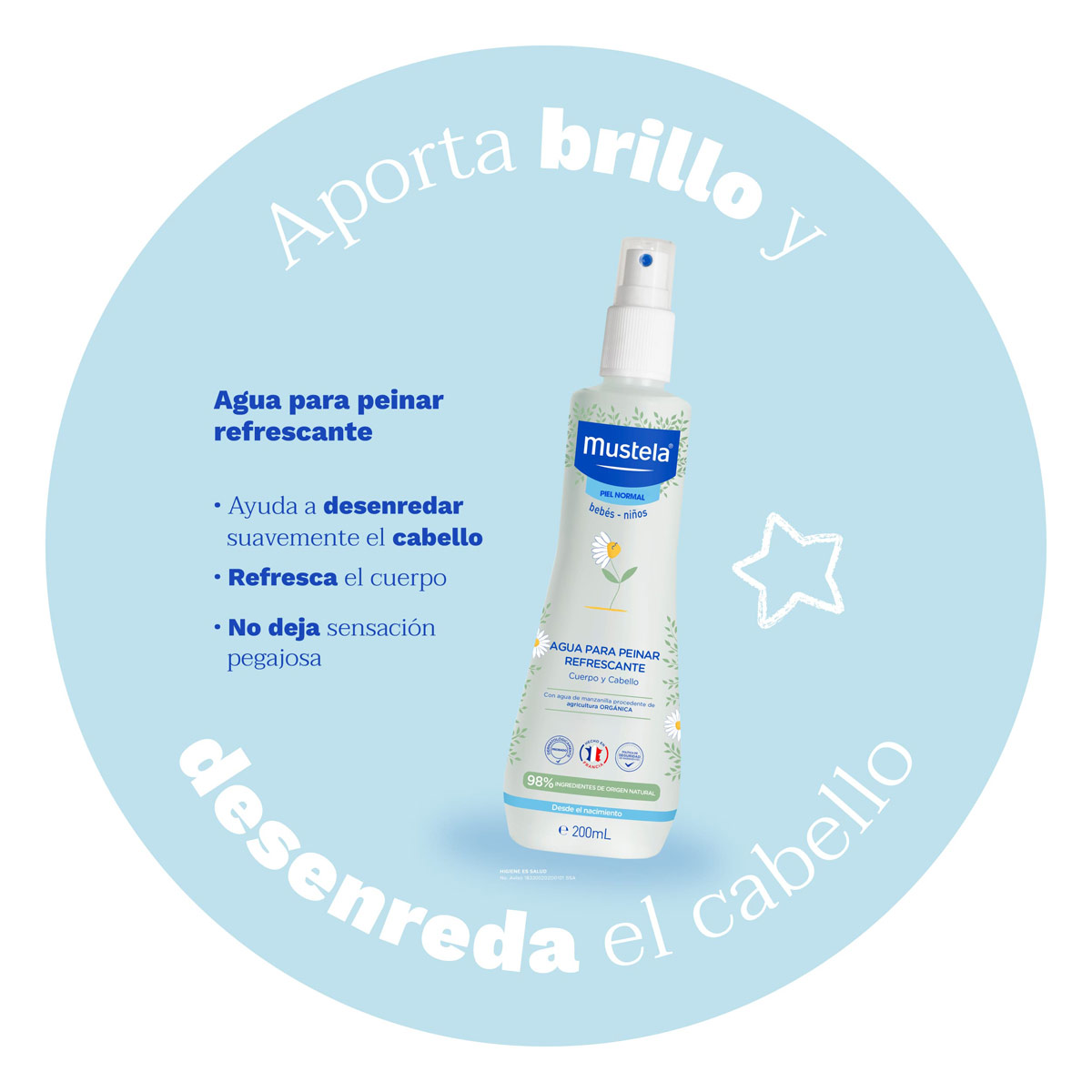 MUSTELA AGUA PARA PEINAR REFRESCANTE 200 ML