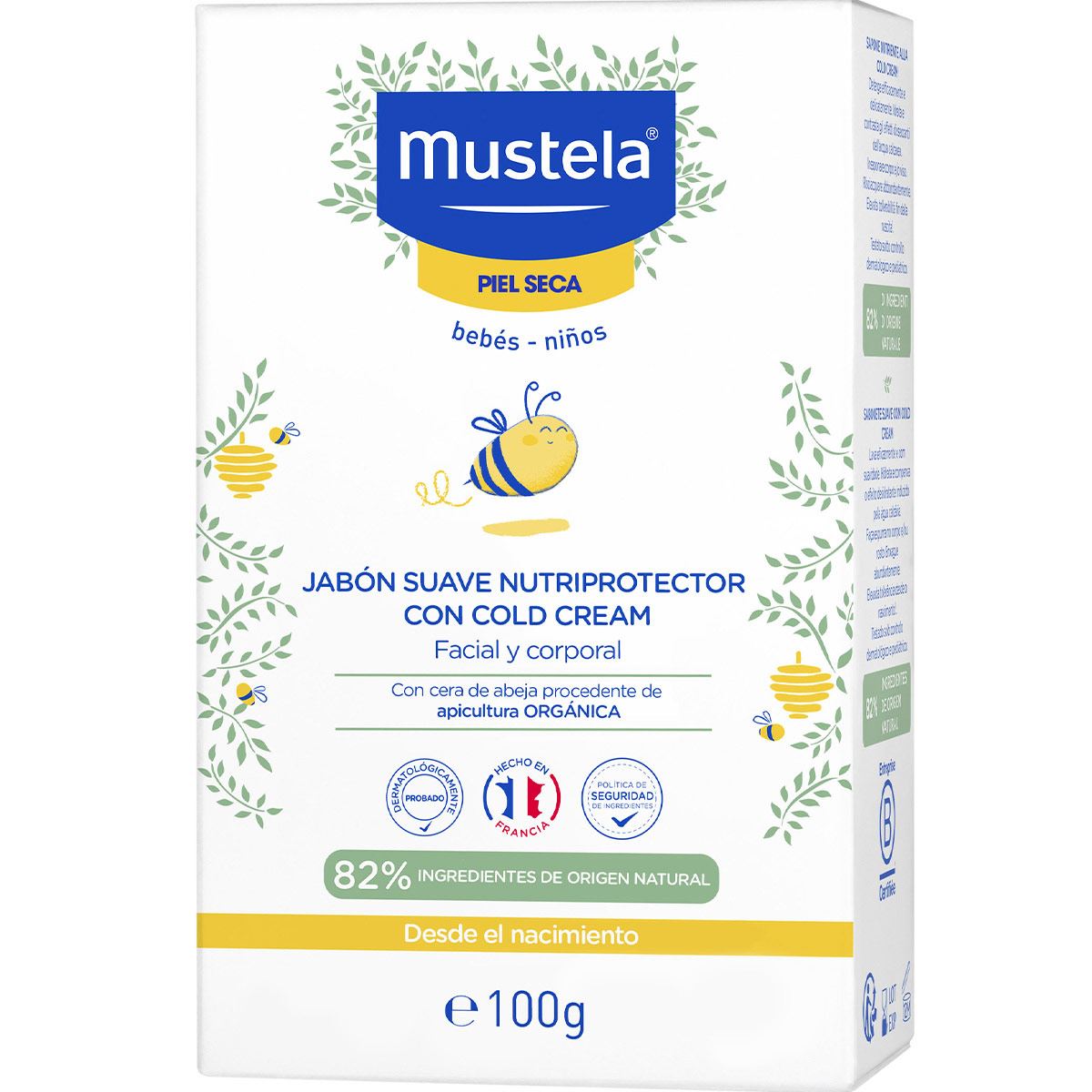 Mustela Jabón Suave Nutriprotector al Cold Cream para bebés y niños con Piel Seca 100g
