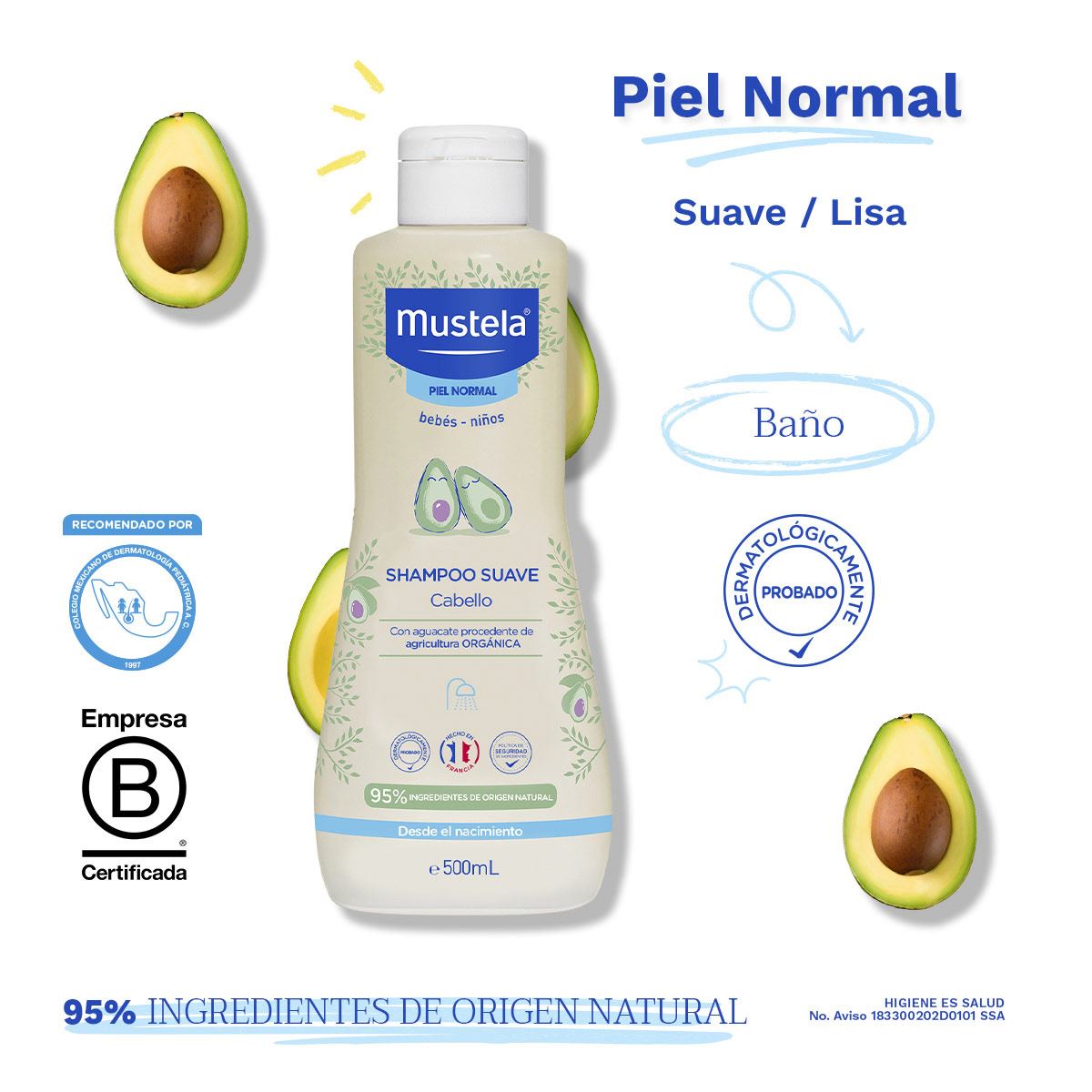 Mustela Shampoo Suave para bebés y niños con Piel Normal 500ml