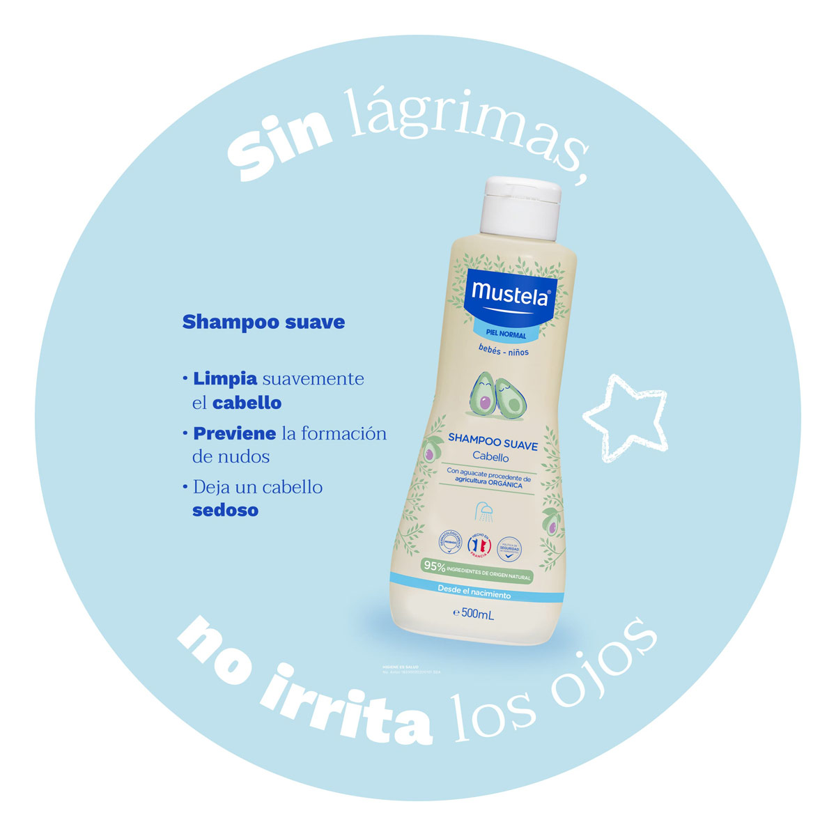 Mustela Shampoo Suave para bebés y niños con Piel Normal 500ml